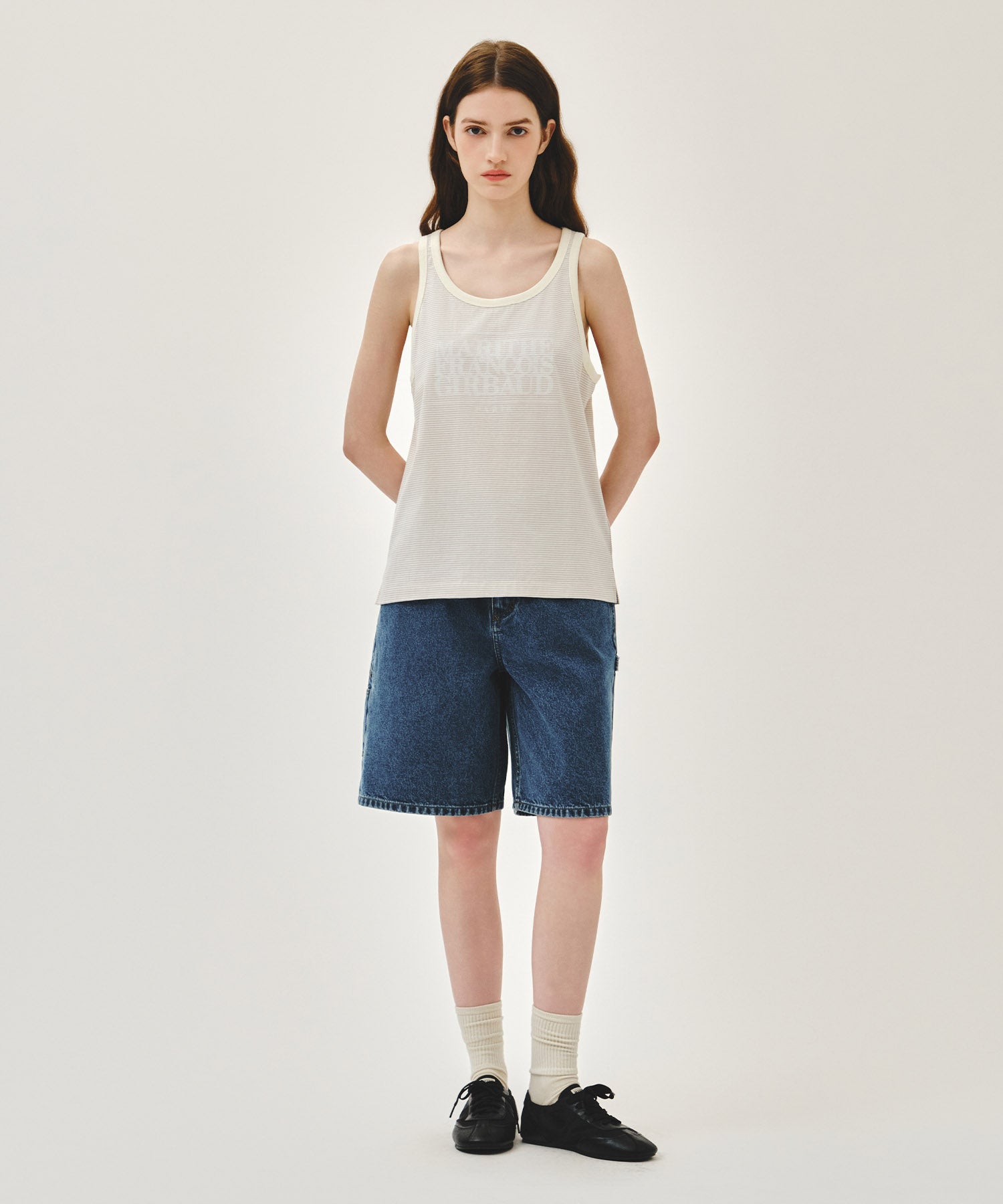 Marithe & Francois Girbaud - Shadow Classic Logo Sleeveless (Ivory) product image 5 | TRAB K-Fashion Australia