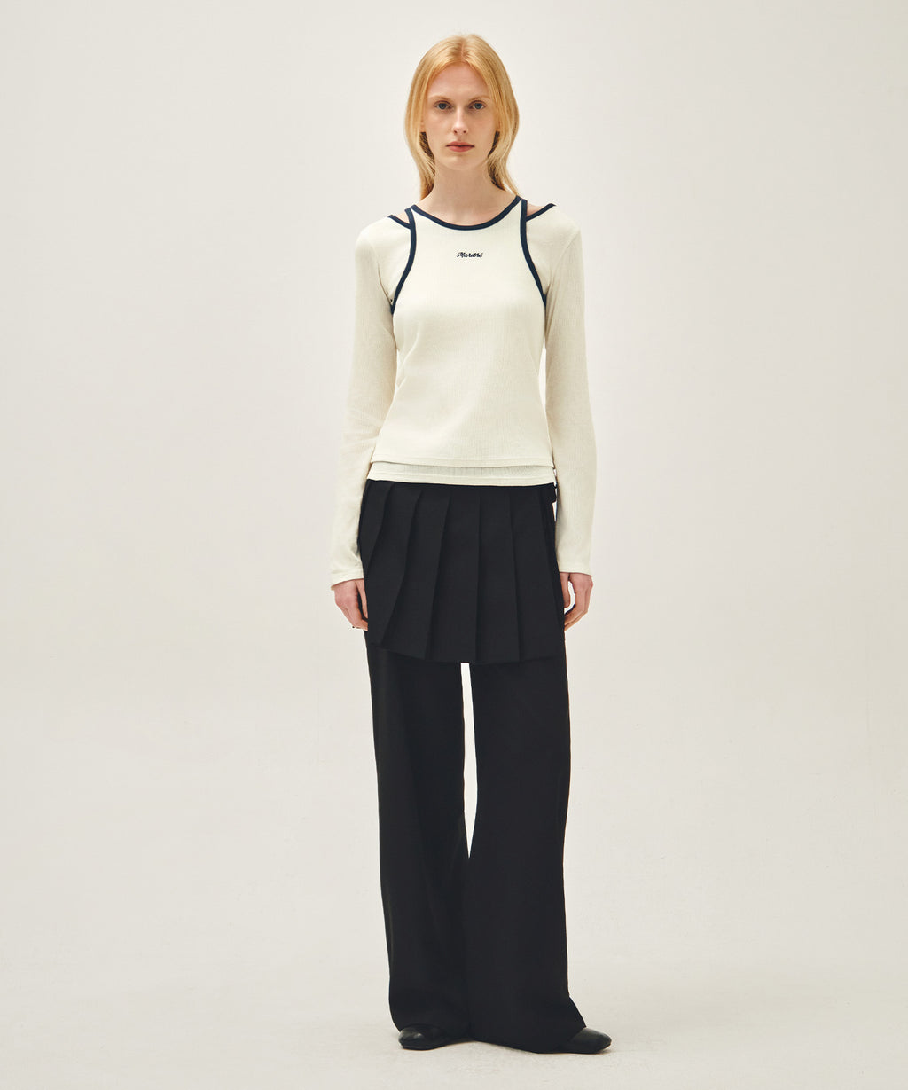 Marithe & Francois Girbaud - Sleeveless Layered Long Sleeve Tee (Ivory) product image 5 | TRAB K-Fashion Australia