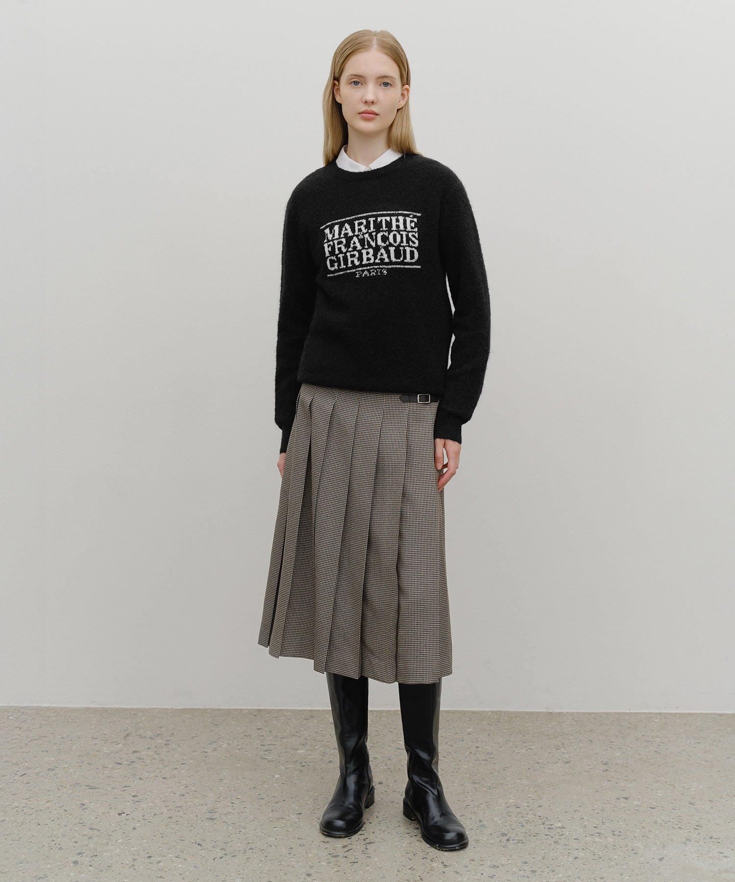 Marithe & Francois Girbaud - Boucle Classic Logo Knit Pullover (Black) product image 8 | TRAB K-Fashion Australia