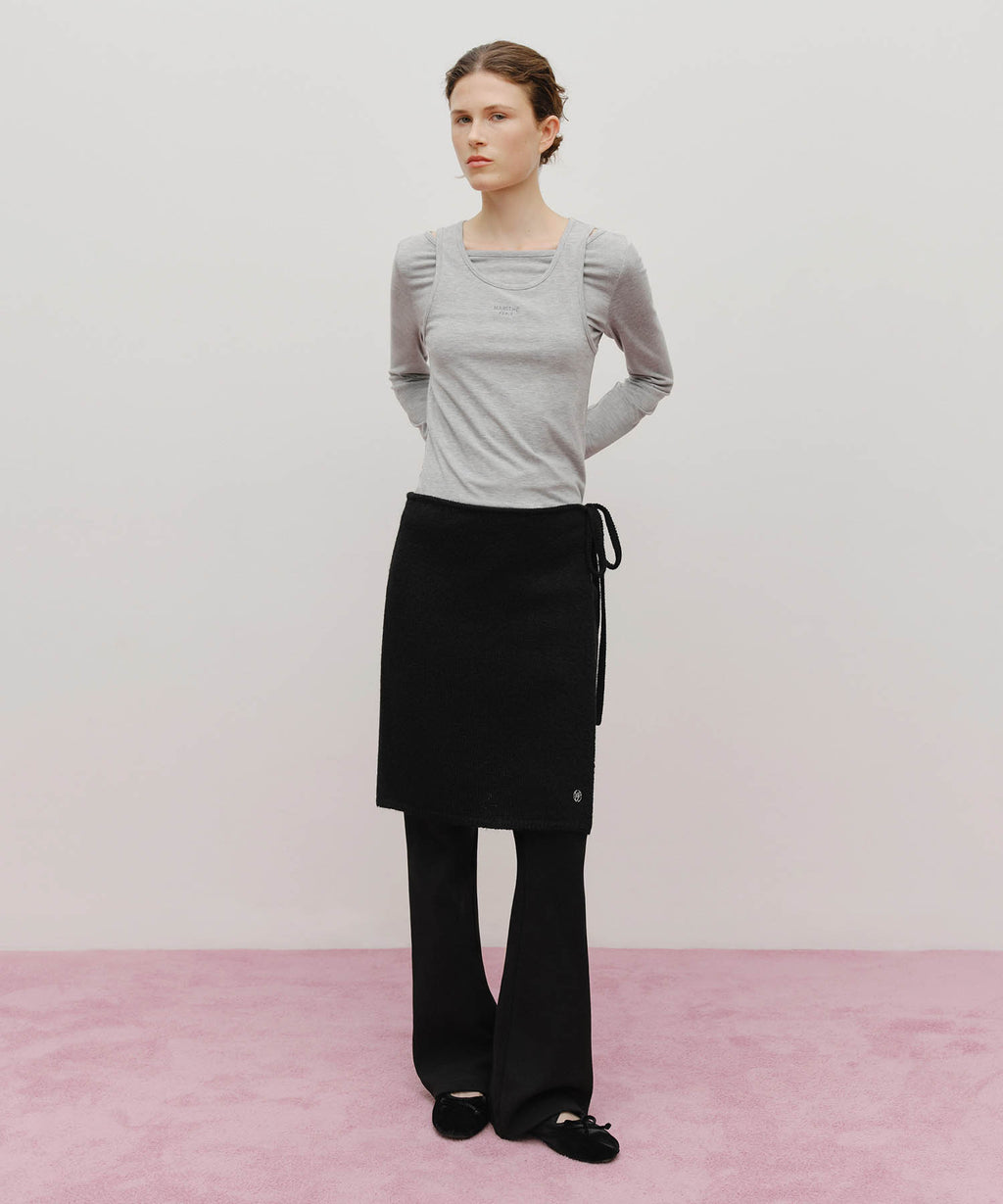 Marithe & Francois Girbaud - Layered Jersey Long Sleeve (Light Heather Gray) product image 5 | TRAB K-Fashion Australia