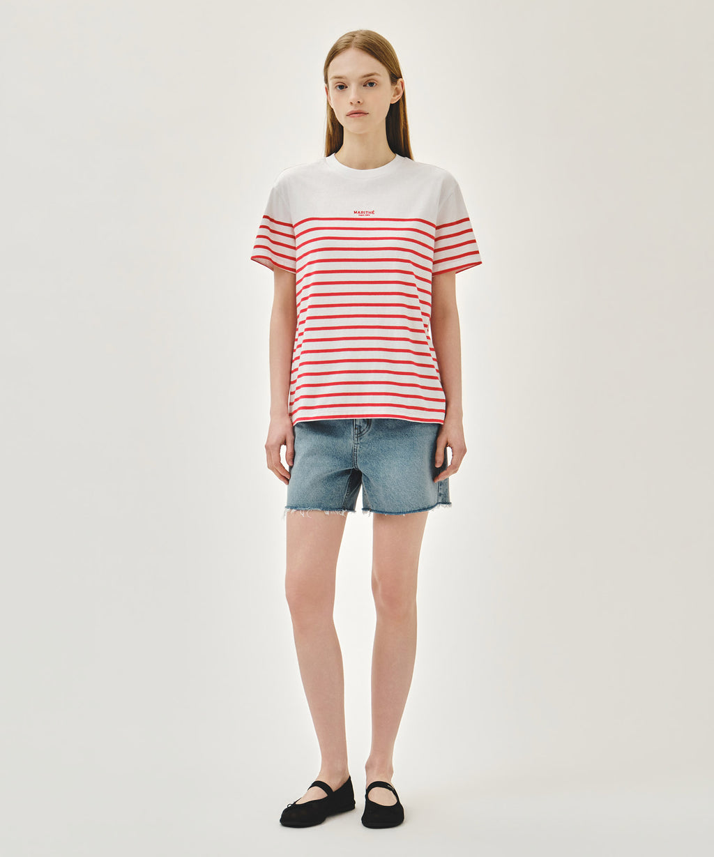 Marithe & Francois Girbaud - Block Stripe Tee (Red) product image 5 | TRAB K-Fashion Australia
