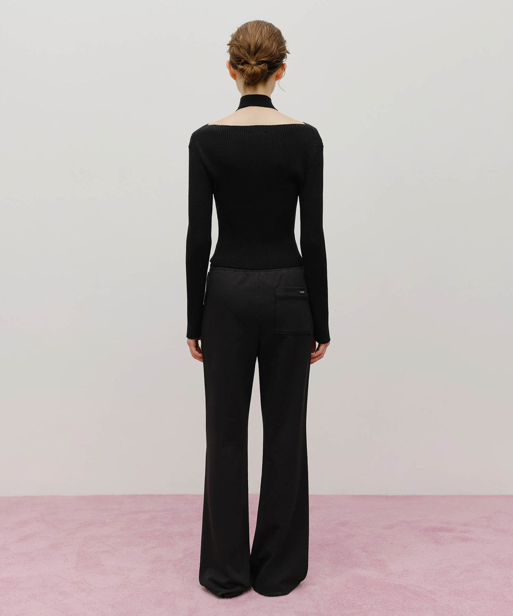 Marithe & Francois Girbaud - Lace Point Boots Cut Sweat Pants (Black) product image 5 | TRAB K-Fashion Australia