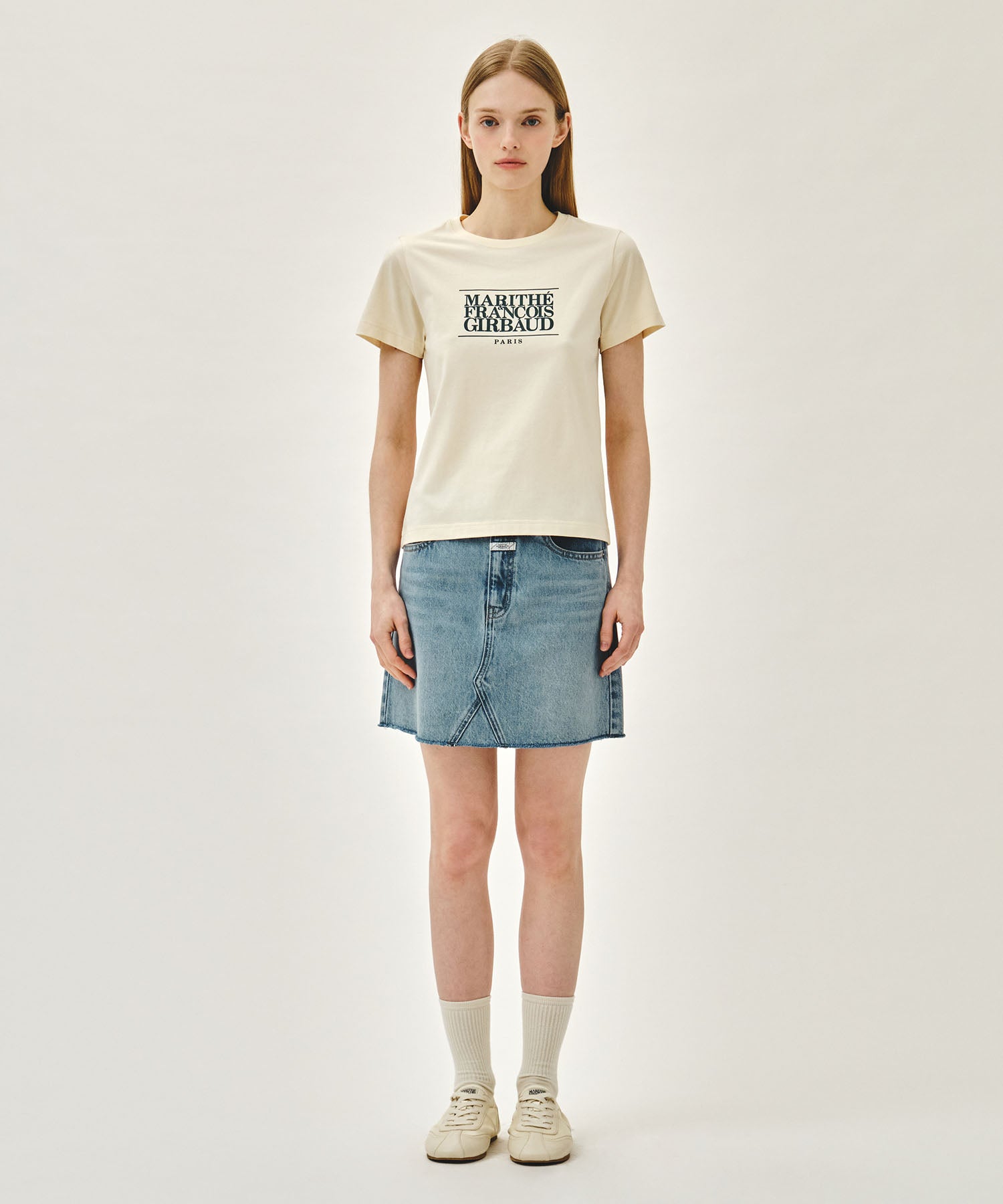 Marithe & Francois Girbaud - Classic Logo Tee (Cream/Green) product image 5 | TRAB K-Fashion Australia