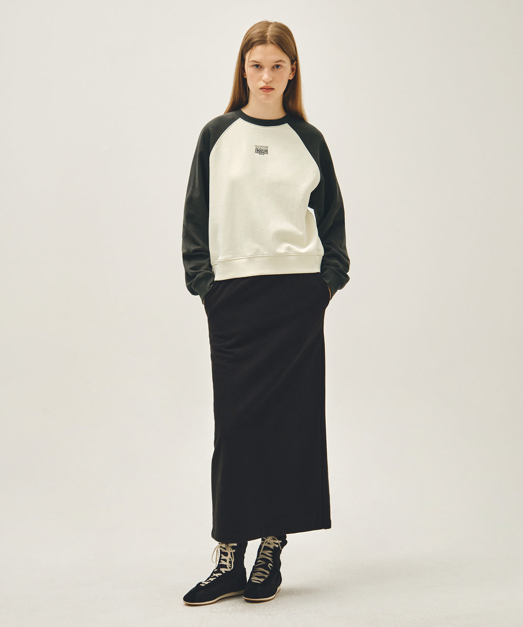 Marithe & Francois Girbaud - Block Classic Logo Raglan Crop Sweatshirt (Charcoal) product image 5 | TRAB K-Fashion Australia