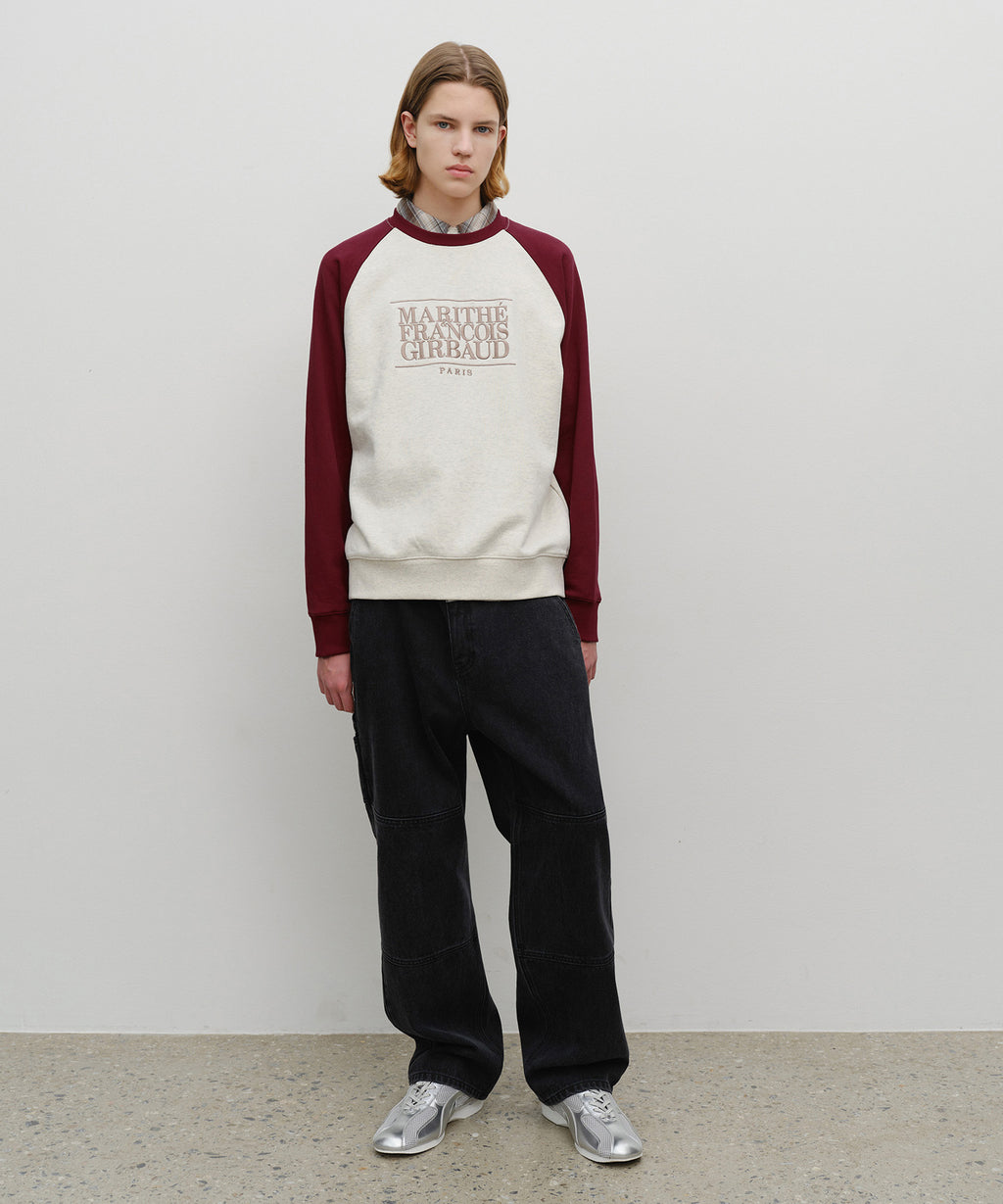 Marithe & Francois Girbaud - Classic Logo Color Block Raglan Sweatshirt (Burgundy) product image 5 | TRAB K-Fashion Australia