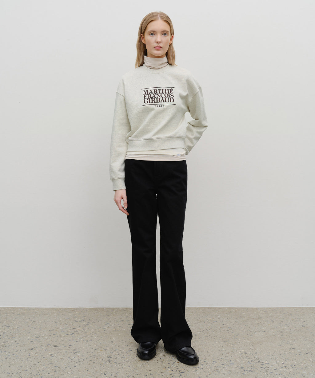 Marithe & Francois Girbaud - Classic Logo Crop Sweatshirt (Oatmeal) product image 5 | TRAB K-Fashion Australia