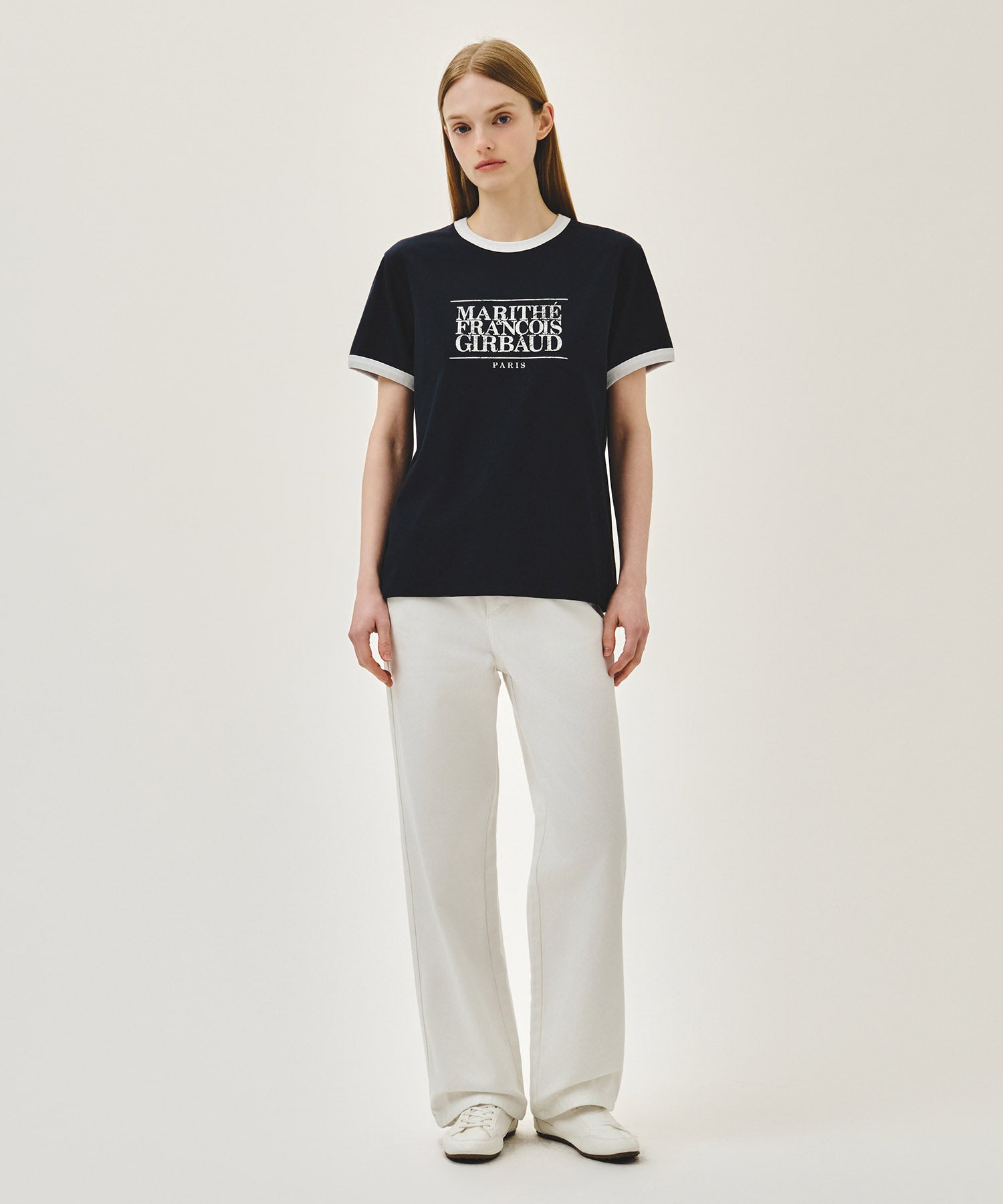 Marithe & Francois Girbaud - [Pre-order – Ships 24 Jun] Aerocool Crack Classic Logo Ringer Tee (Navy) product image 5 | TRAB K-Fashion Australia