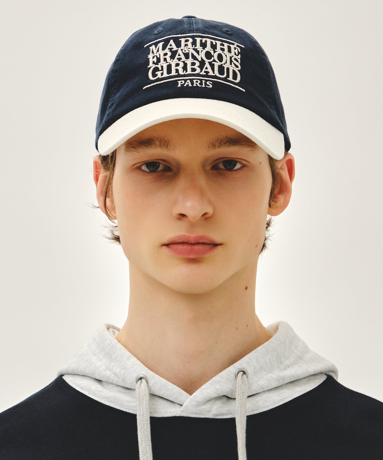 Marithe & Francois Girbaud - Classic Logo 6panel Color Block Cap (Ivory) product image 3 | TRAB K-Fashion Australia