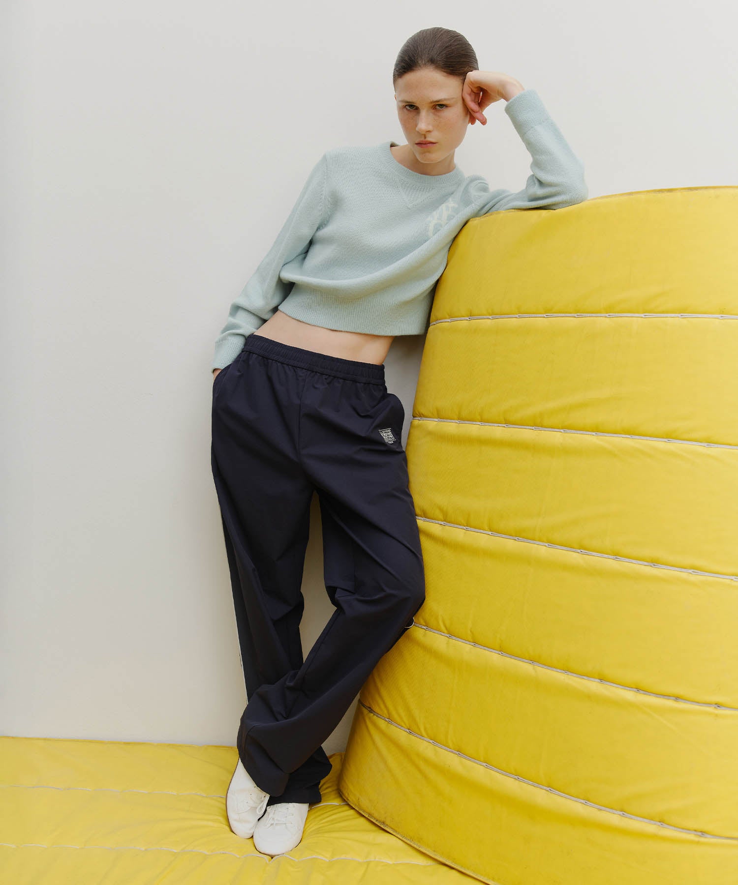 Marithe & Francois Girbaud - Marithe Sport W M+fg Logo Crop Pullover (Sky Blue) product image 5 | TRAB K-Fashion Australia