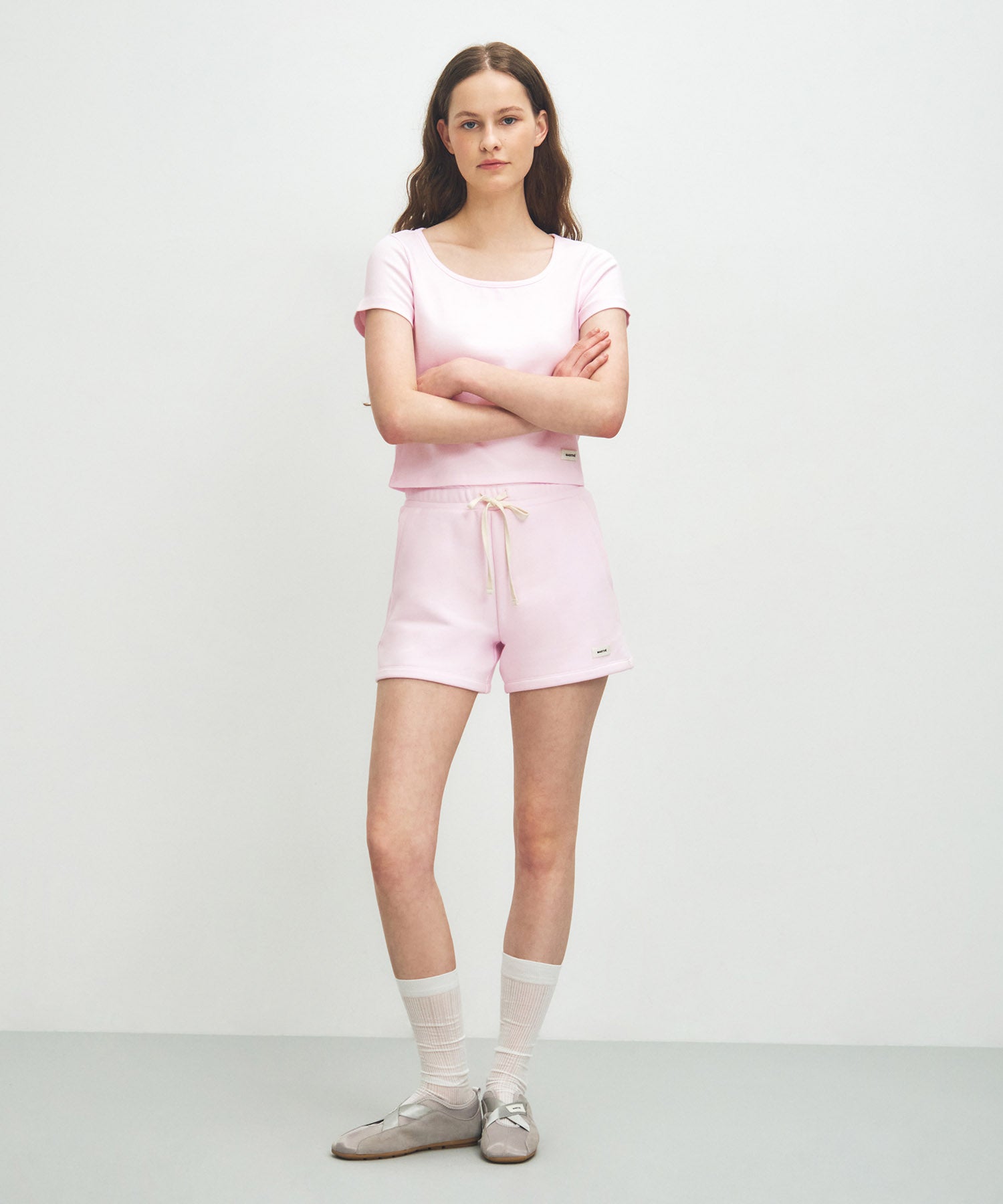 Marithe & Francois Girbaud - Basic Crop Tee (Light Pink) product image 5 | TRAB K-Fashion Australia