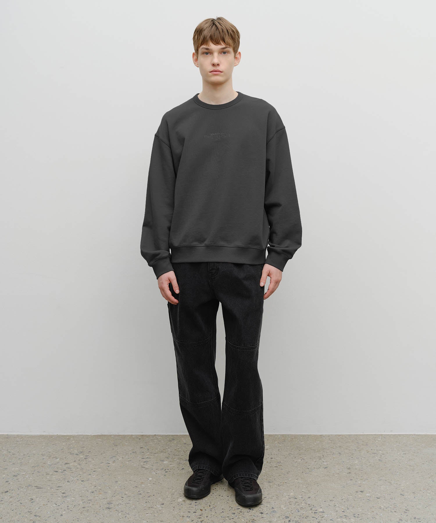 Marithe & Francois Girbaud - Lettering Logo Over Fit Sweatshirt (Charcoal) product image 5 | TRAB K-Fashion Australia