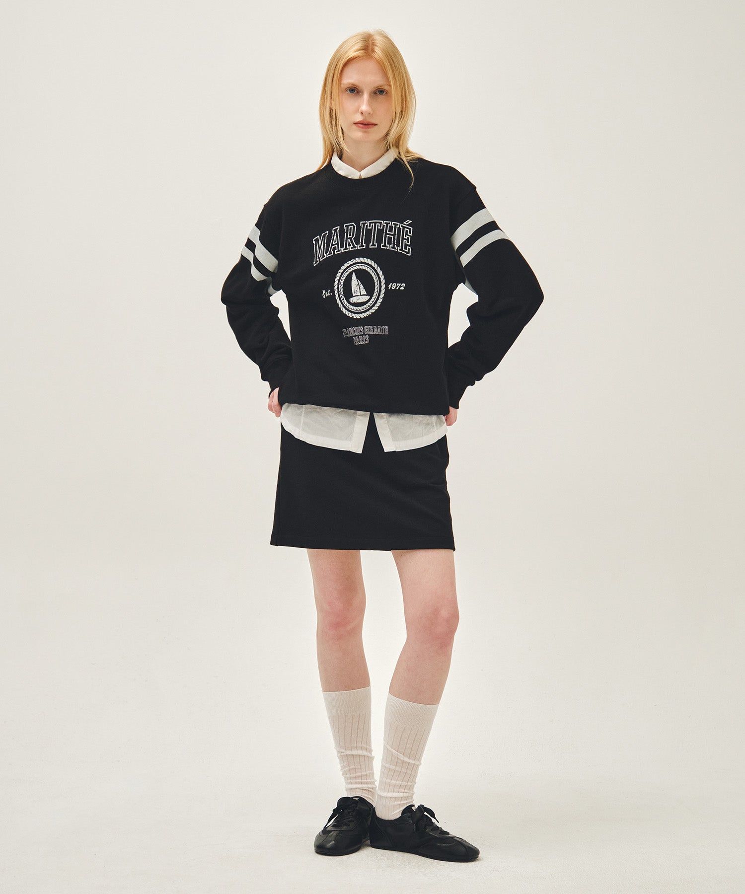 Marithe & Francois Girbaud - Marine Graphic Sweatshirt (Black) product image 5 | TRAB K-Fashion Australia