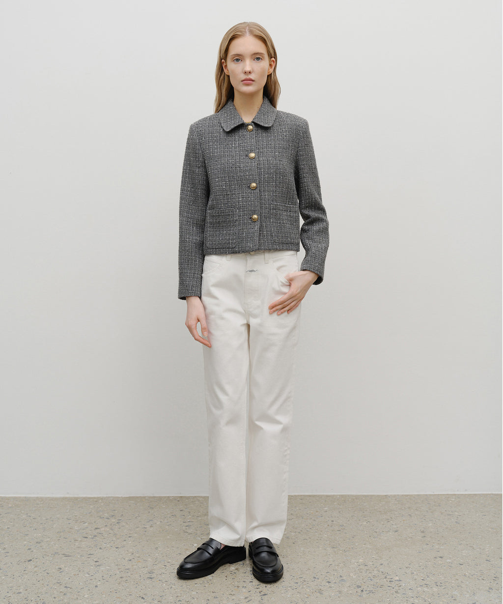Marithe & Francois Girbaud - Collar Tweed Jacket (Gray) product image 5 | TRAB K-Fashion Australia