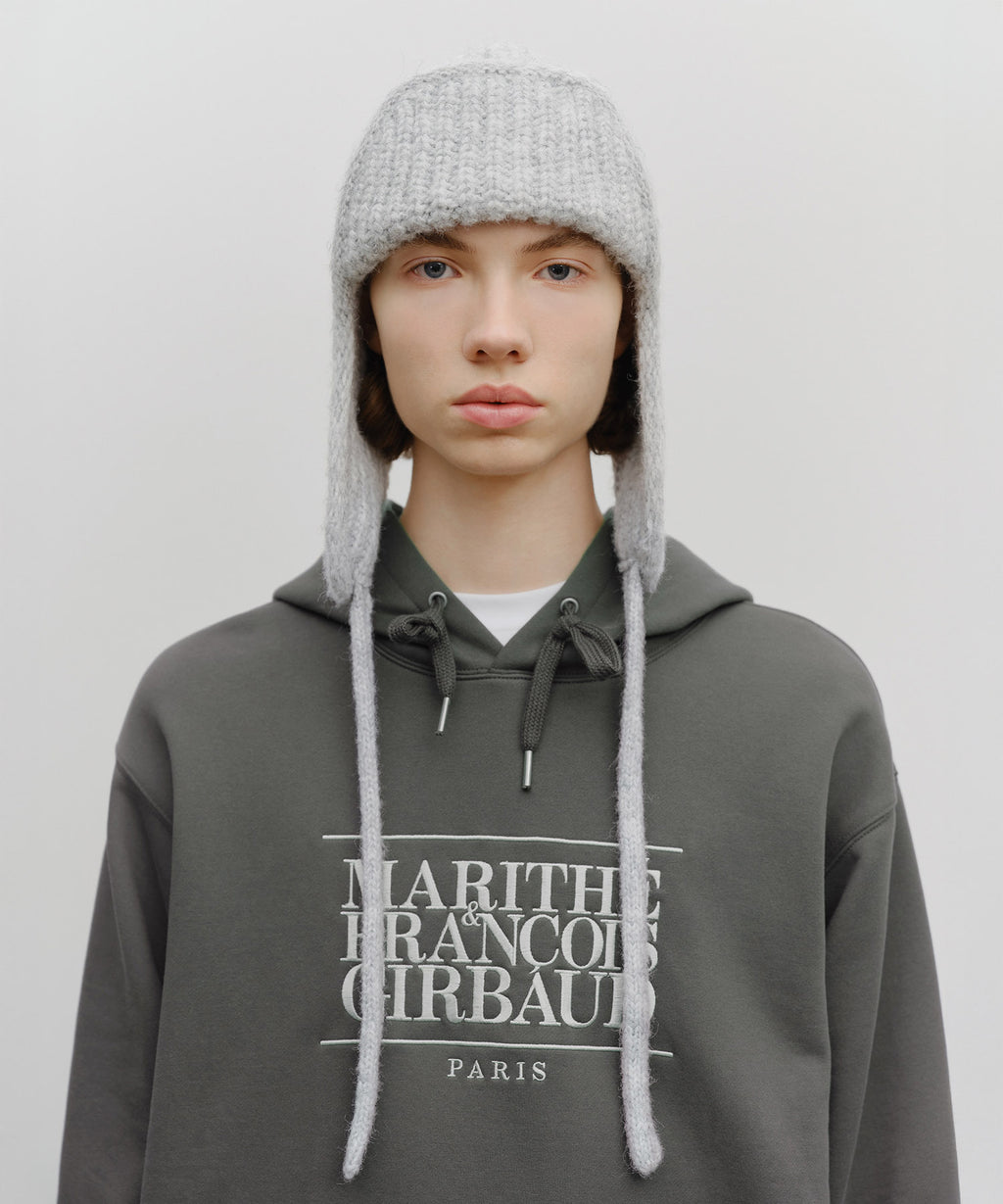 Marithe & Francois Girbaud - Classic Logo Earflap Beanie (Gray) product image 5 | TRAB K-Fashion Australia