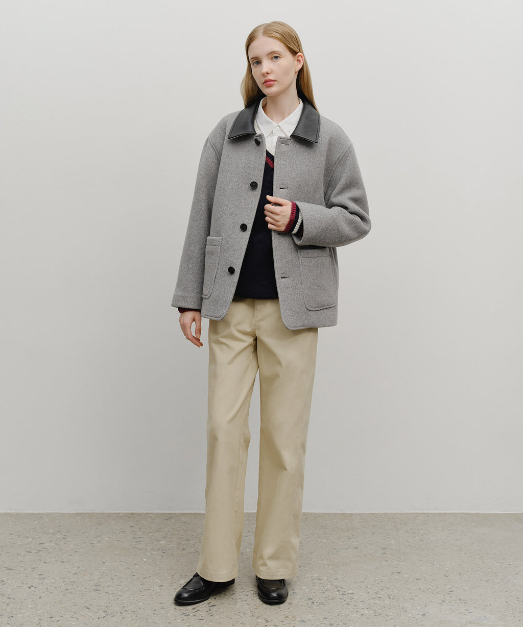 Marithe & Francois Girbaud - Collar Point Half Coat (Gray) product image 5 | TRAB K-Fashion Australia