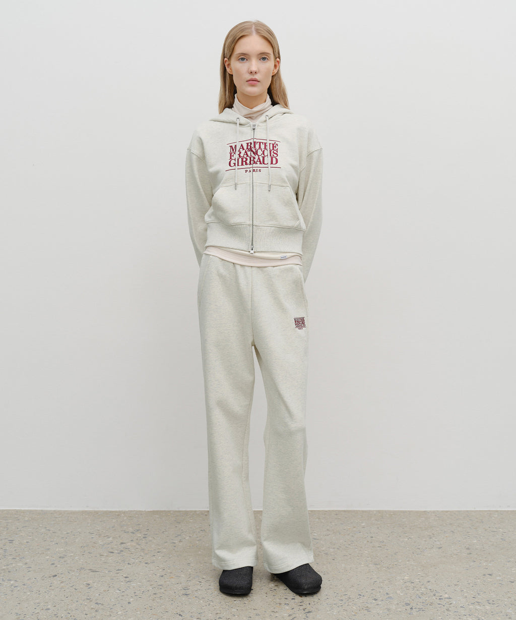 Marithe & Francois Girbaud - Embroidery Classic Logo Crop Hoodie Zipup (Oatmeal) product image 5 | TRAB K-Fashion Australia