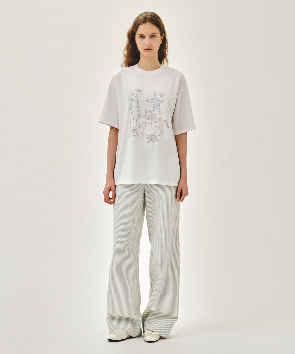 Marithe & Francois Girbaud - Unicorn Graphic Oversized Tee (White) product image 5 | TRAB K-Fashion Australia