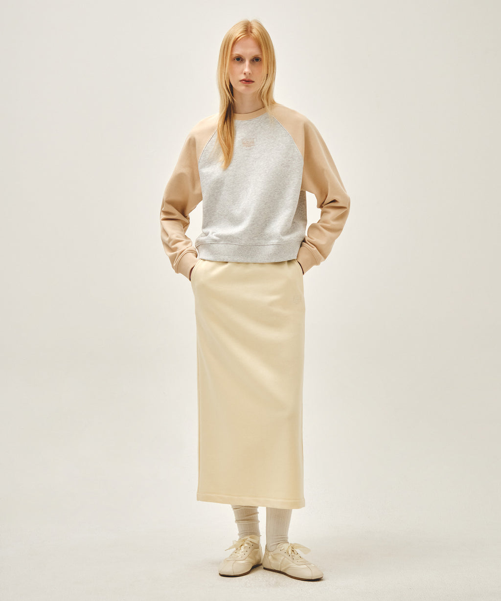 Marithe & Francois Girbaud - Block Classic Logo Raglan Crop Sweatshirt (Coral Pink) product image 5 | TRAB K-Fashion Australia
