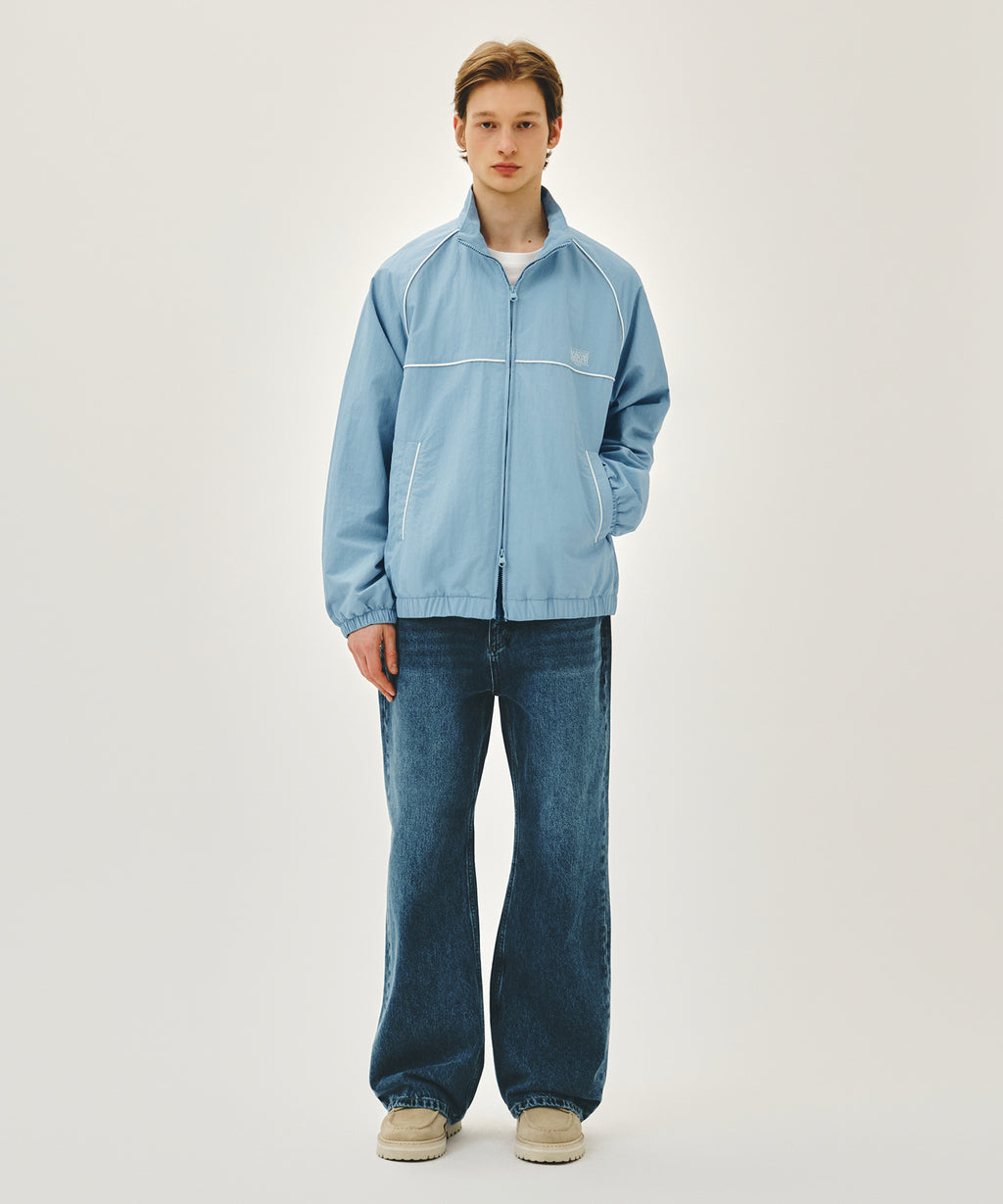 Marithe & Francois Girbaud - Classic Logo High Neck Wind Jacket (Ash Blue) product image 8 | TRAB K-Fashion Australia