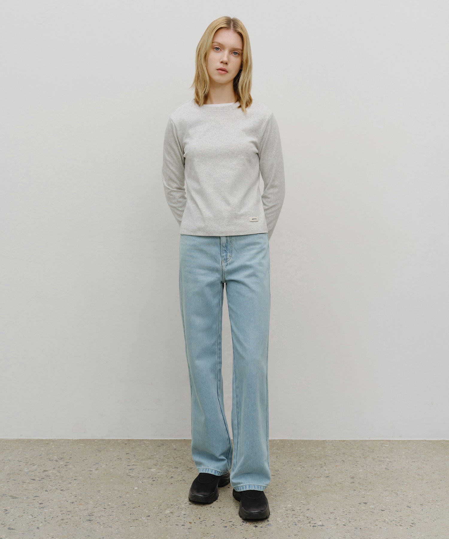 Marithe & Francois Girbaud - Basic Long Sleeve (Light Heather Gray) product image 5 | TRAB K-Fashion Australia