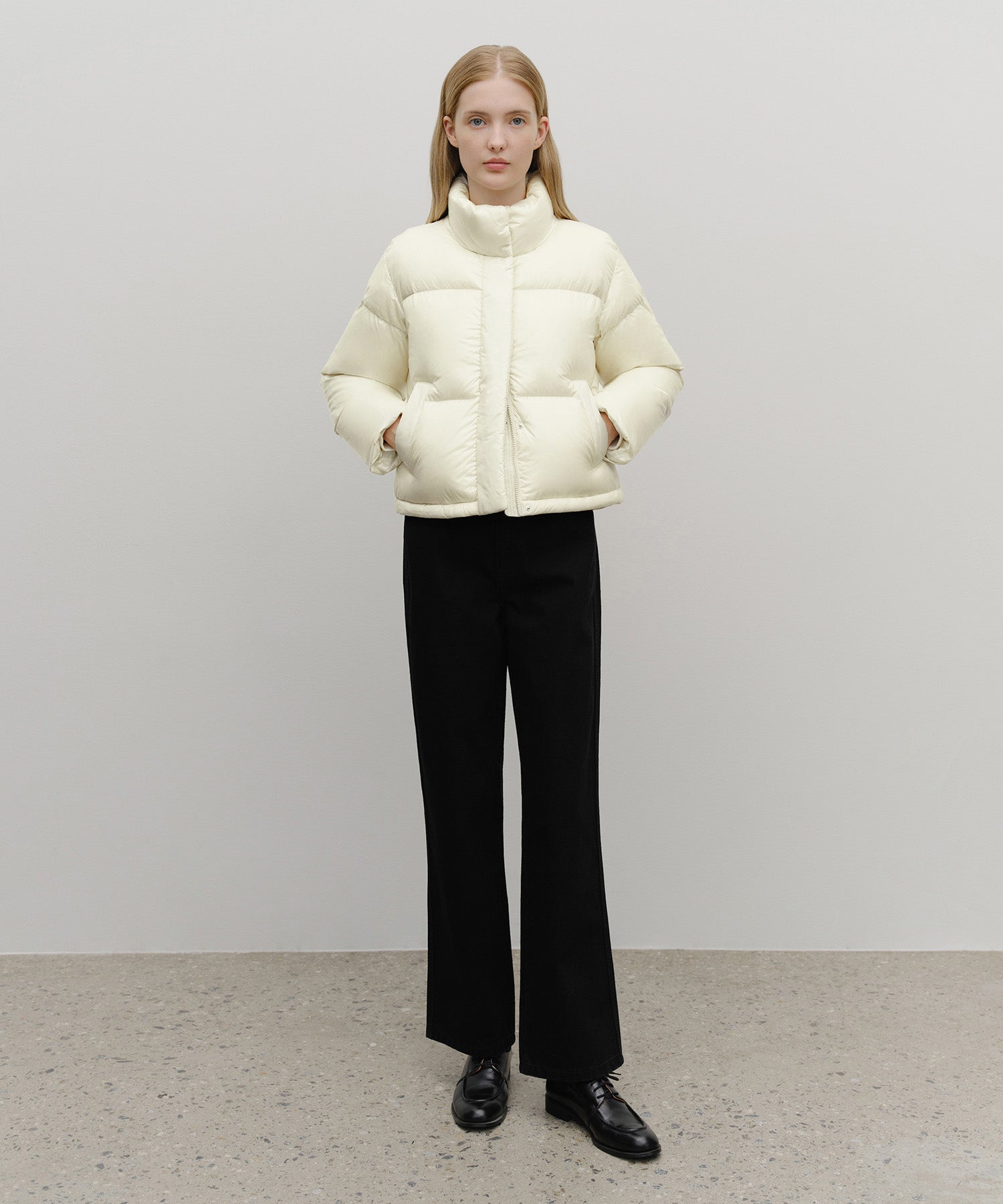 Marithe & Francois Girbaud - Glossy Crop Down Jacket (Ivory) product image 5 | TRAB K-Fashion Australia