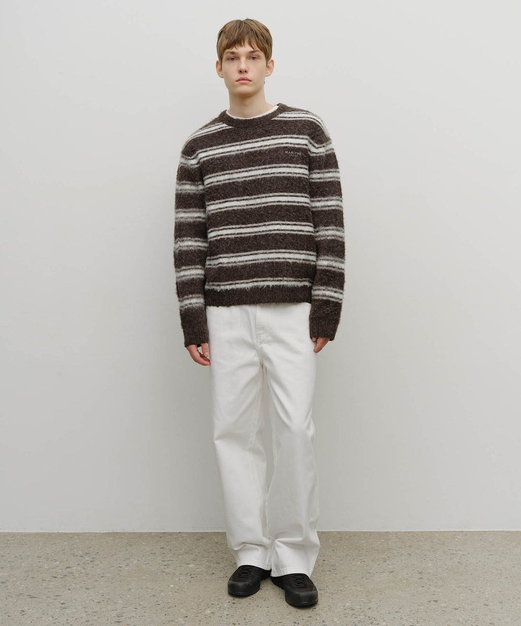 Marithe & Francois Girbaud - Multi Stripe Knit Pullover (Brown) product image 5 | TRAB K-Fashion Australia