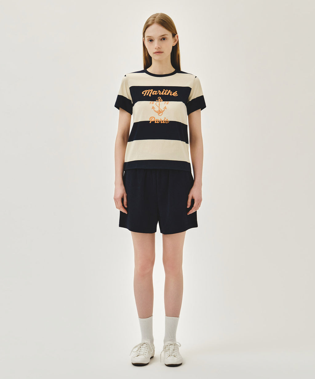Marithe & Francois Girbaud - Marine Graphic Stripe Tee (Navy) product image 5 | TRAB K-Fashion Australia