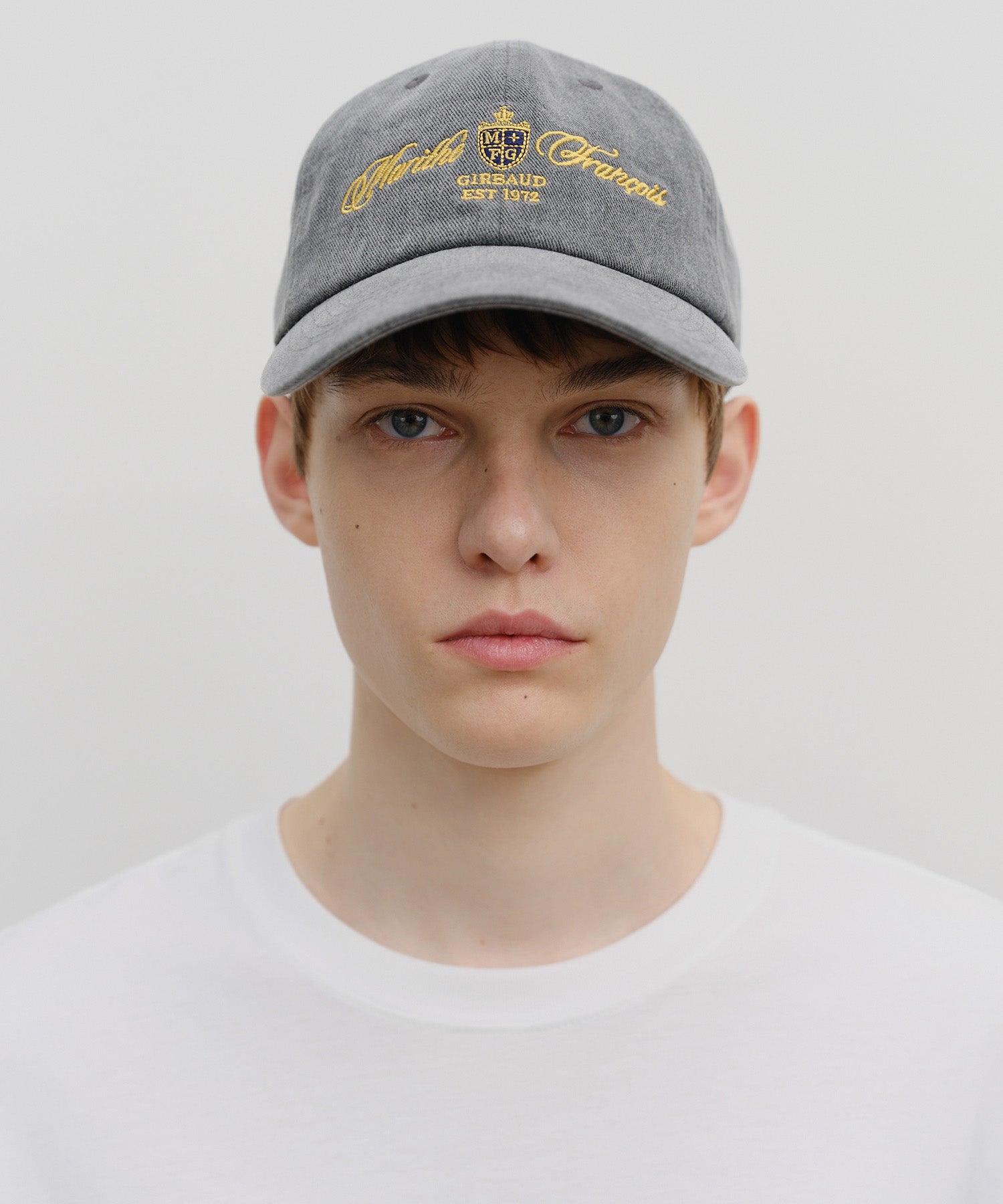 Marithe & Francois Girbaud - Lettering Graphic Flat Brim Cap (Charcoal) product image 5 | TRAB K-Fashion Australia