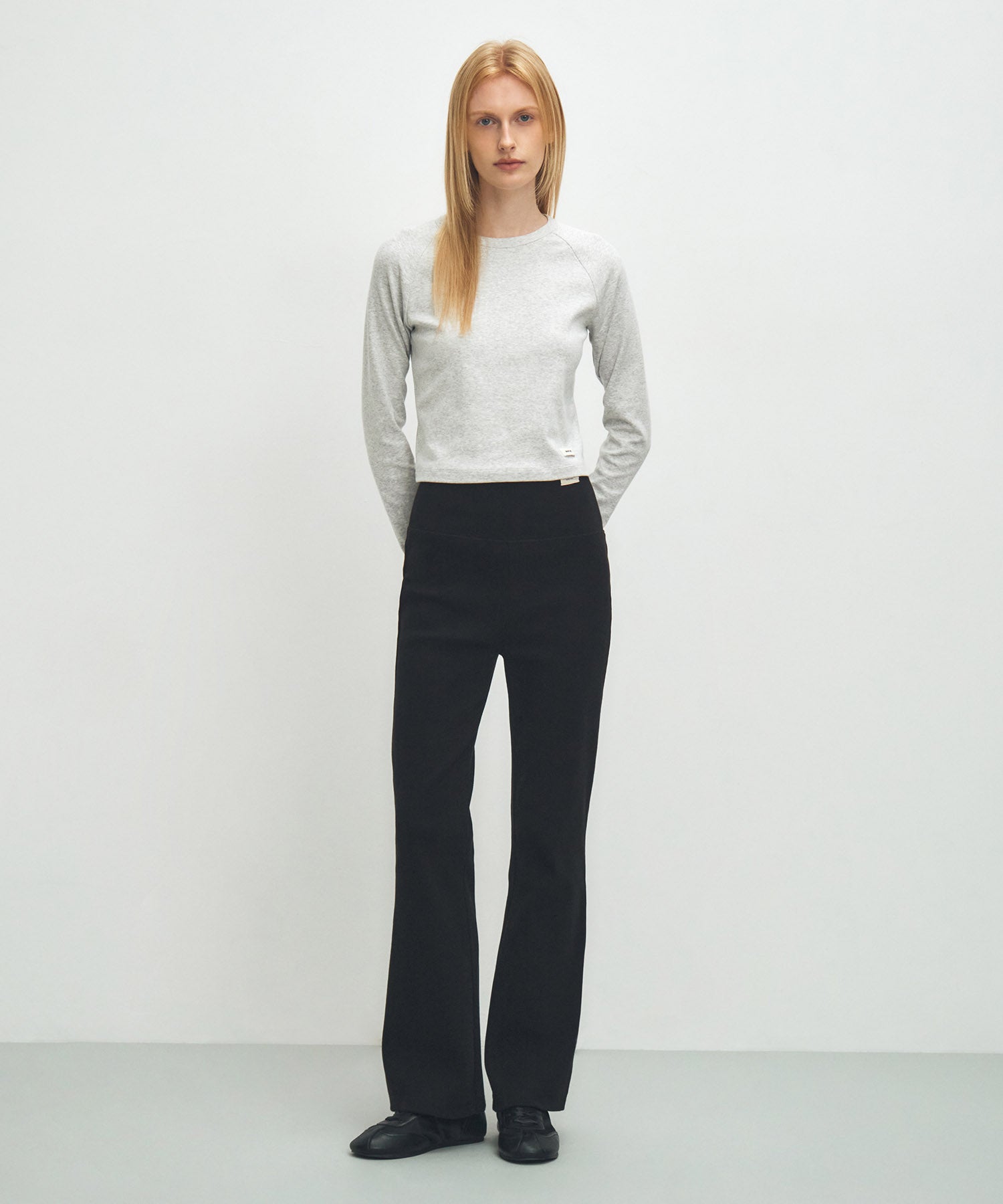 Marithe & Francois Girbaud - Basic Crop Long Sleeve (Light Heather Gray) product image 5 | TRAB K-Fashion Australia
