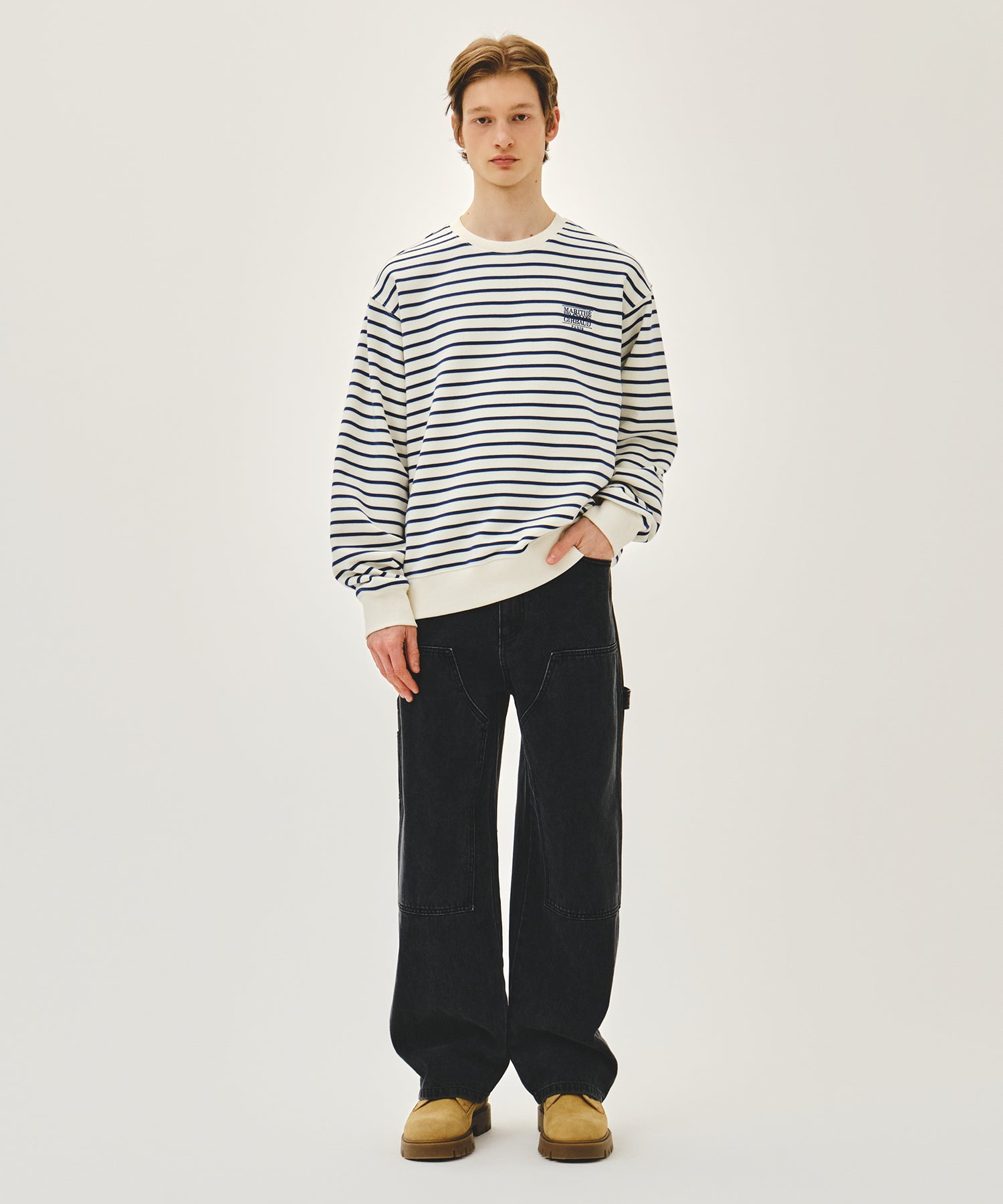 Marithe & Francois Girbaud - Small Classic Logo Stripe Sweatshirt (Ivory) product image 5 | TRAB K-Fashion Australia