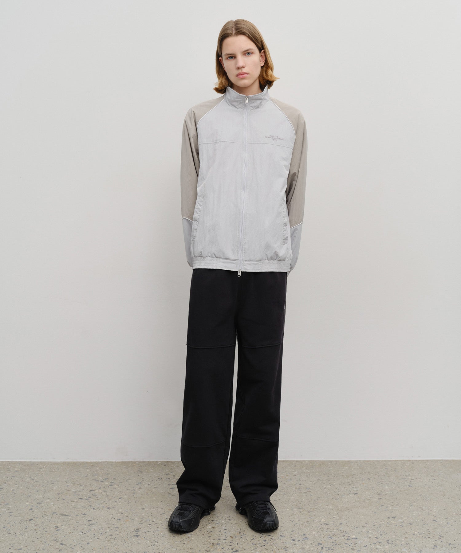 Marithe & Francois Girbaud - Color-block Highneck Windbreaker (Light Gray) product image 5 | TRAB K-Fashion Australia