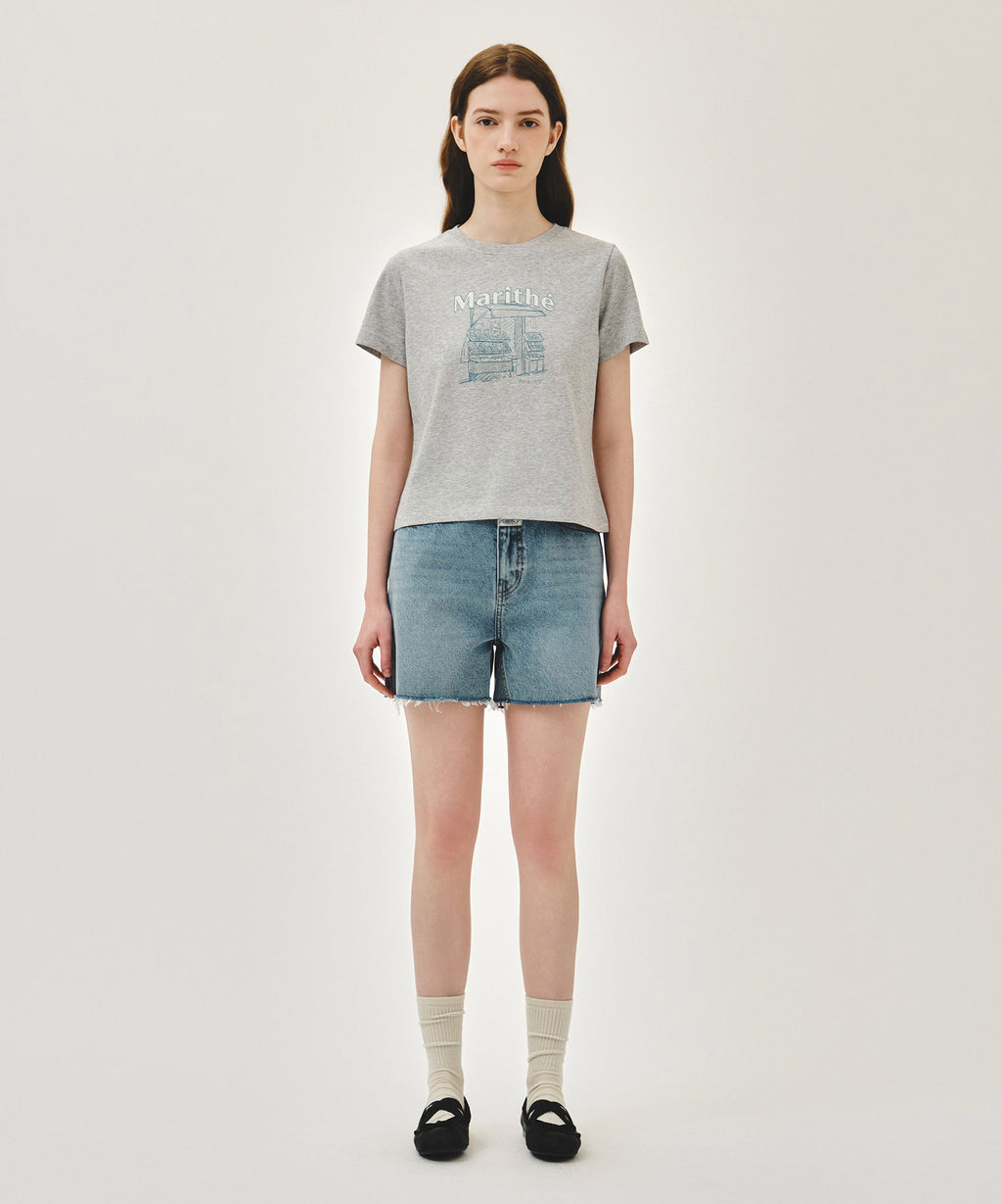 Marithe & Francois Girbaud - French Fruit Shop Graphic Tee (Heather Gray) product image 5 | TRAB K-Fashion Australia