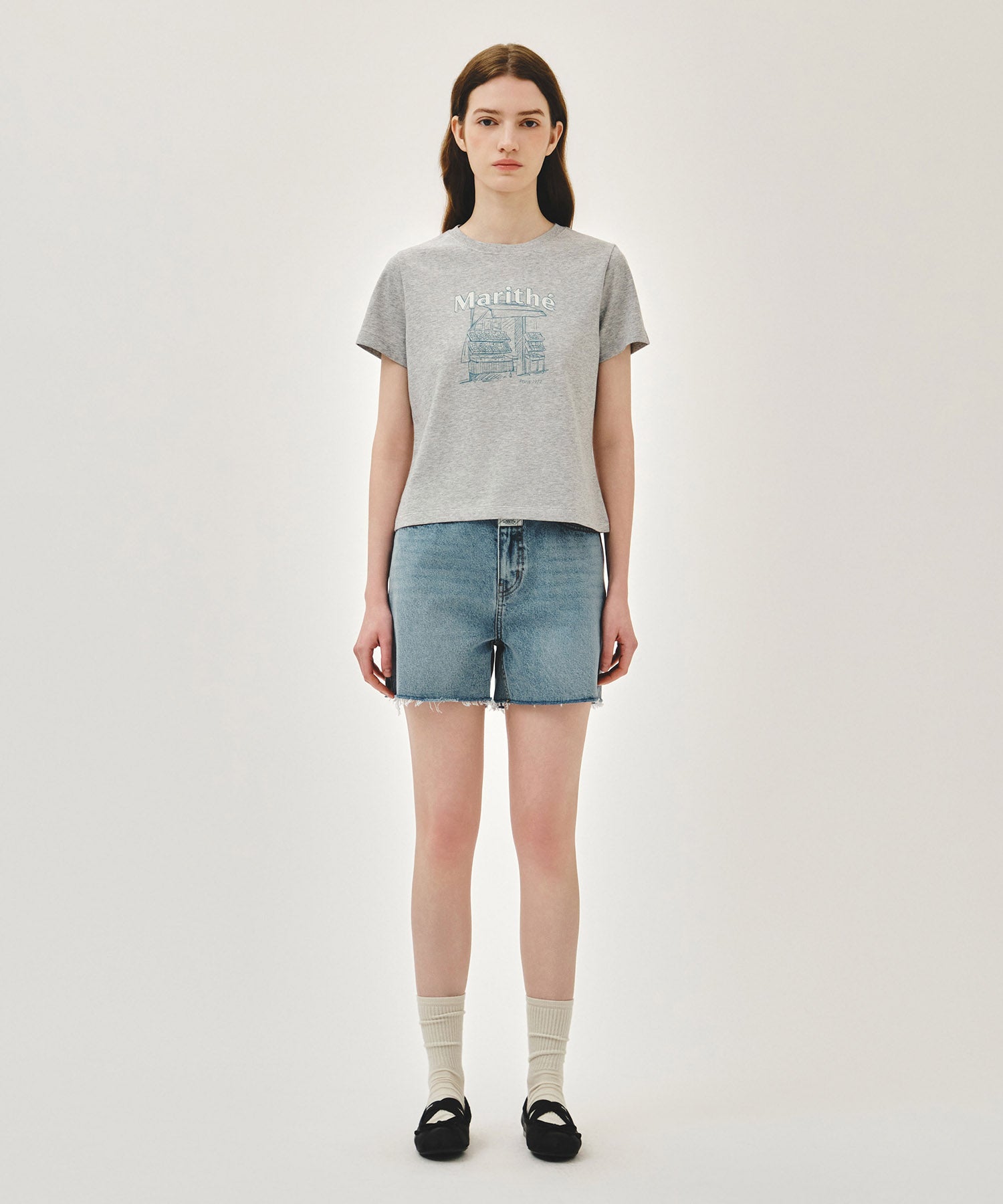 Marithe & Francois Girbaud - French Fruit Shop Graphic Tee (Heather Gray) product image 5 | TRAB K-Fashion Australia