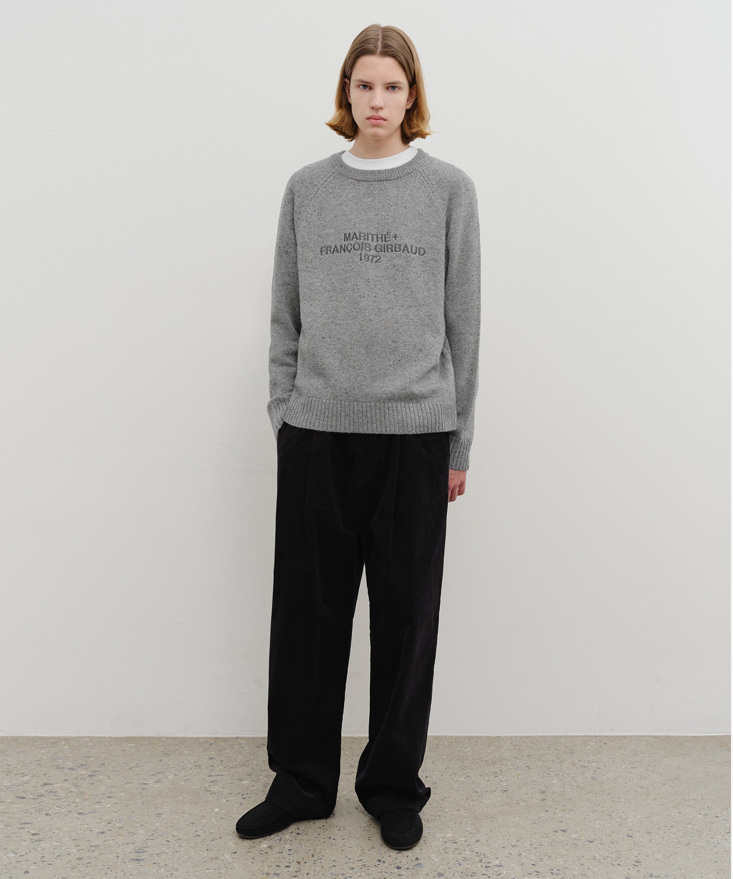 Marithe & Francois Girbaud - Lettering Logo Knit Pullover (Heather Gray) product image 5 | TRAB K-Fashion Australia