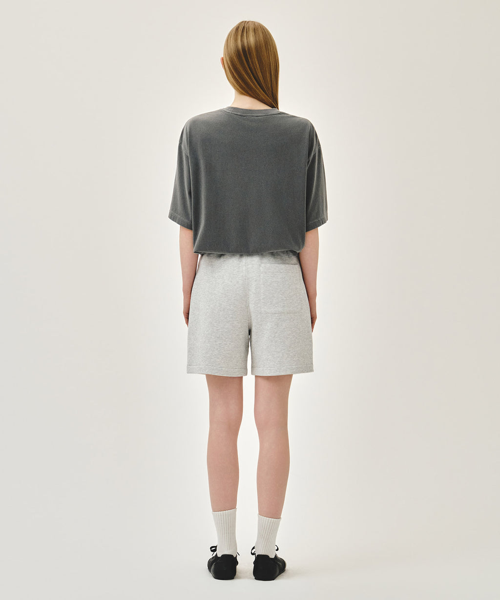 Marithe & Francois Girbaud - Classic Logo Sweat Shorts (Light Heather Gray) product image 5 | TRAB K-Fashion Australia