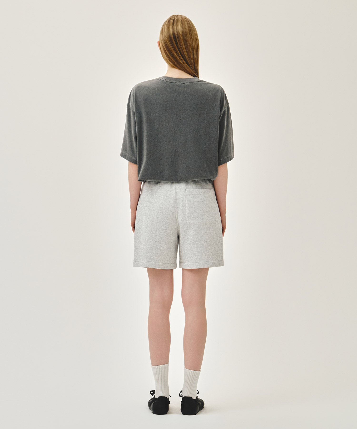 Marithe & Francois Girbaud - Classic Logo Sweat Shorts (Light Heather Gray) product image 5 | TRAB K-Fashion Australia