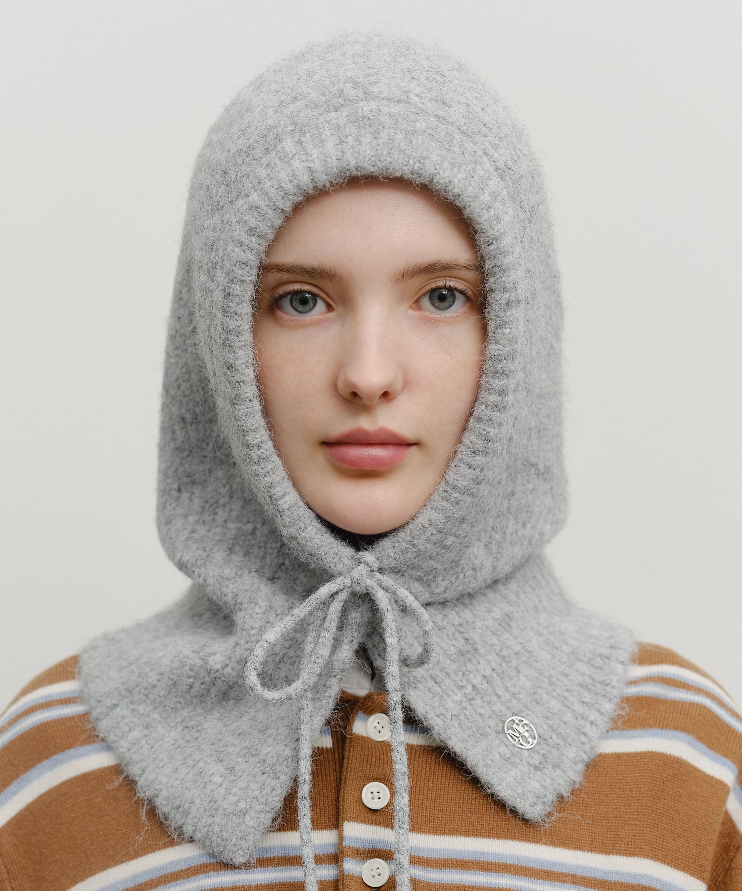 Marithe & Francois Girbaud - Circle Logo Balaclava (Light Gray) product image 5 | TRAB K-Fashion Australia