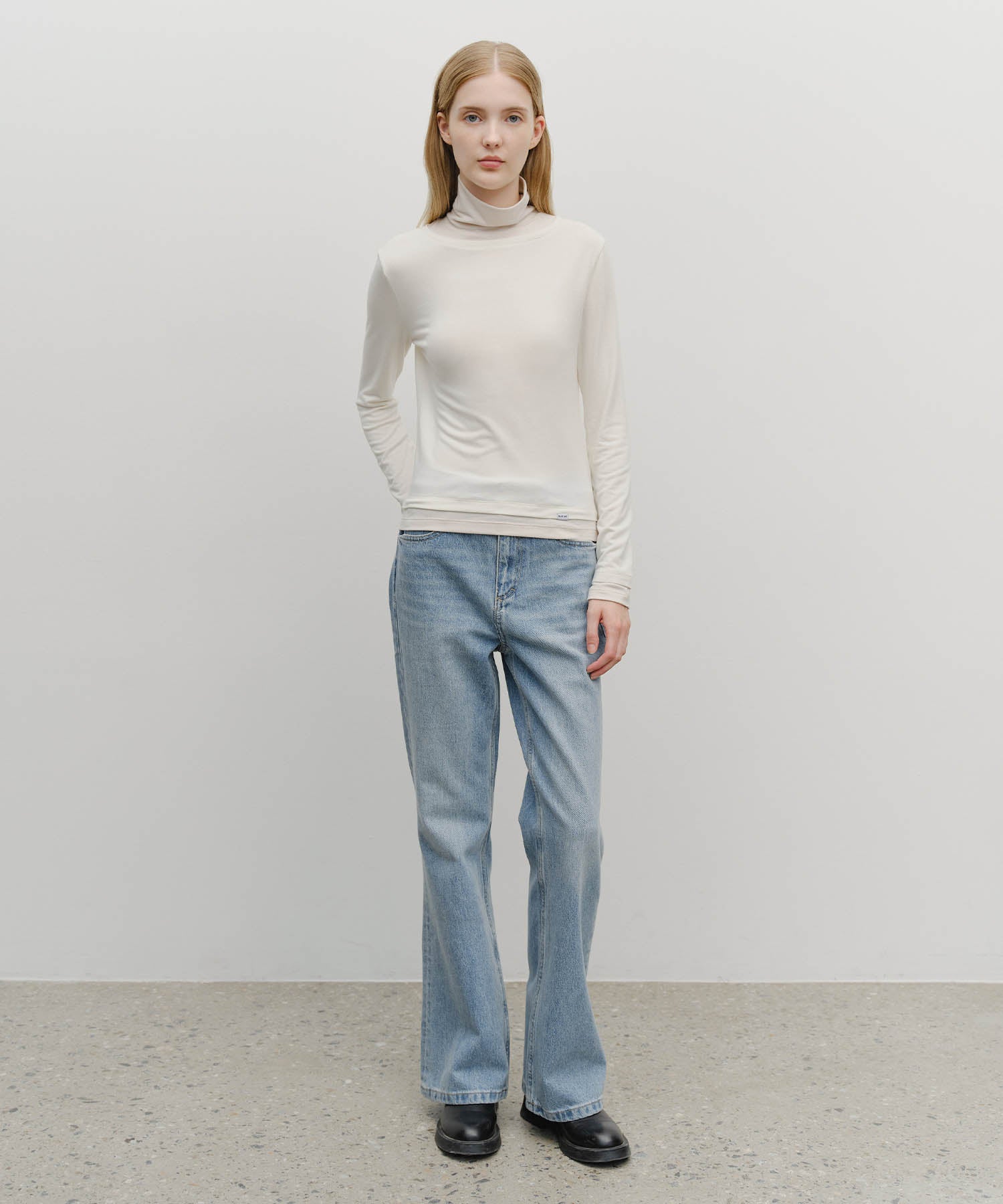 Marithe & Francois Girbaud - Layered Turtle Neck Long Sleeve (Ivory) product image 5 | TRAB K-Fashion Australia