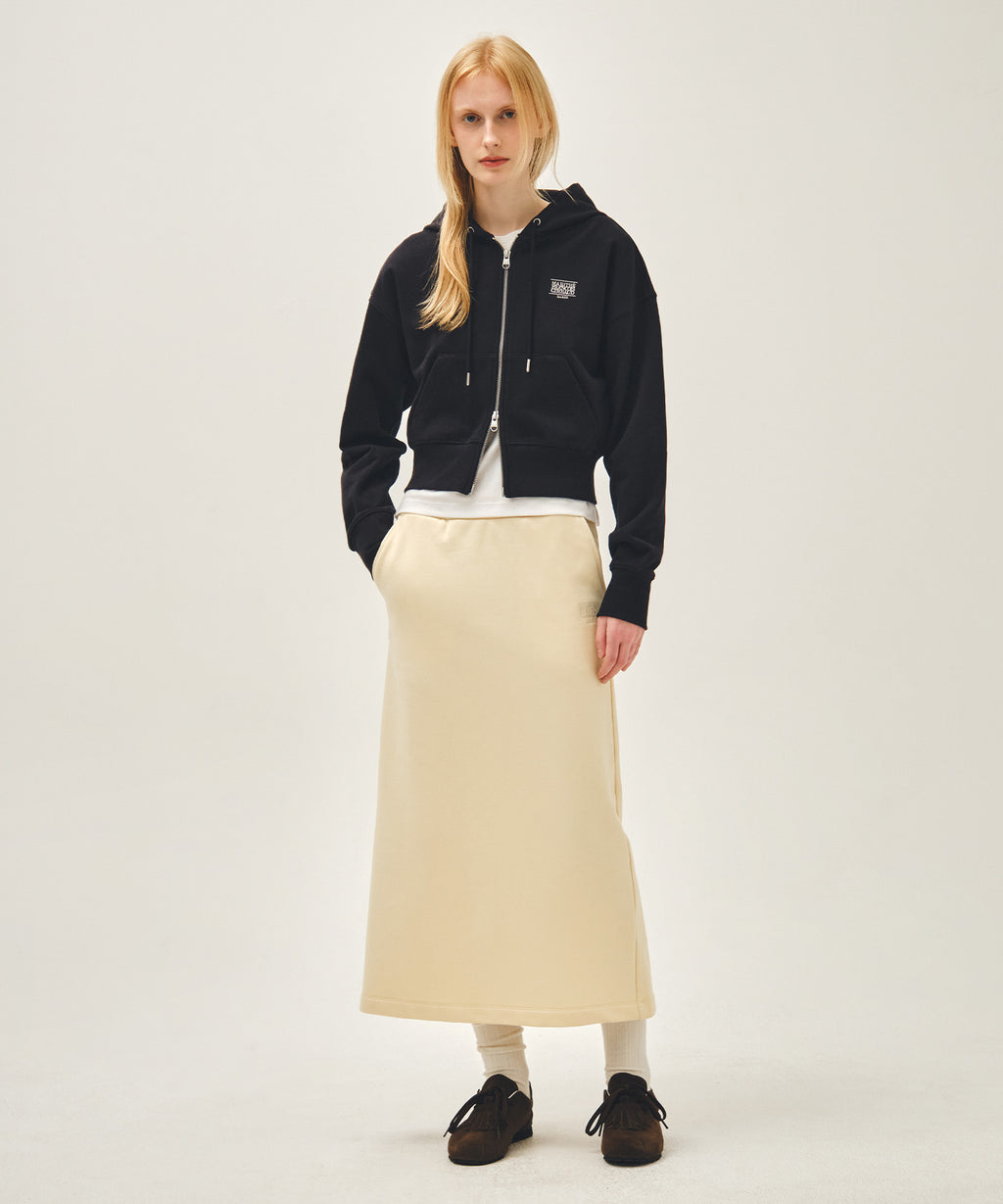 Marithe & Francois Girbaud - Back Classic Logo Crop Hoodie Zipup (Navy) product image 5 | TRAB K-Fashion Australia