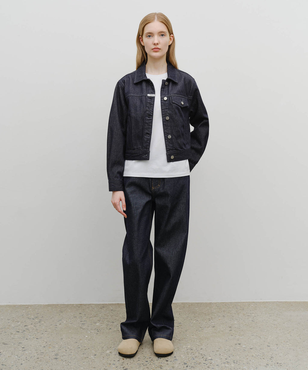 Marithe & Francois Girbaud - Denim Tuck Detail Jacket (Dark Blue) product image 5 | TRAB K-Fashion Australia