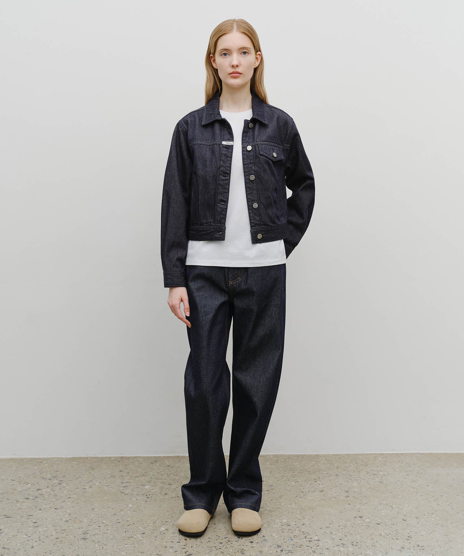 Marithe & Francois Girbaud - Denim Tuck Detail Jacket (Dark Blue) product image 5 | TRAB K-Fashion Australia