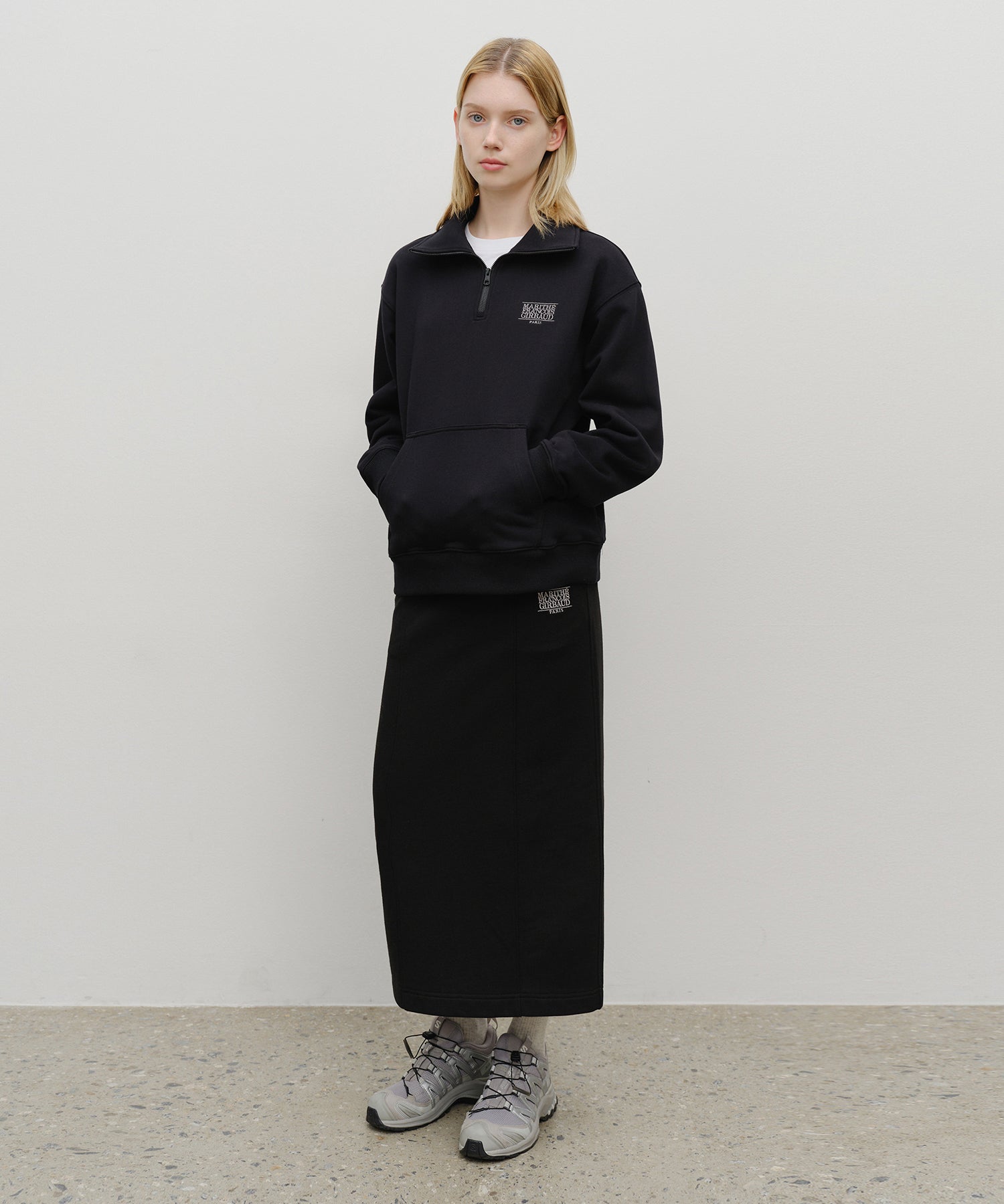 Marithe & Francois Girbaud - Classic Logo Half Zipup Sweatshirt (Black) product image 5 | TRAB K-Fashion Australia