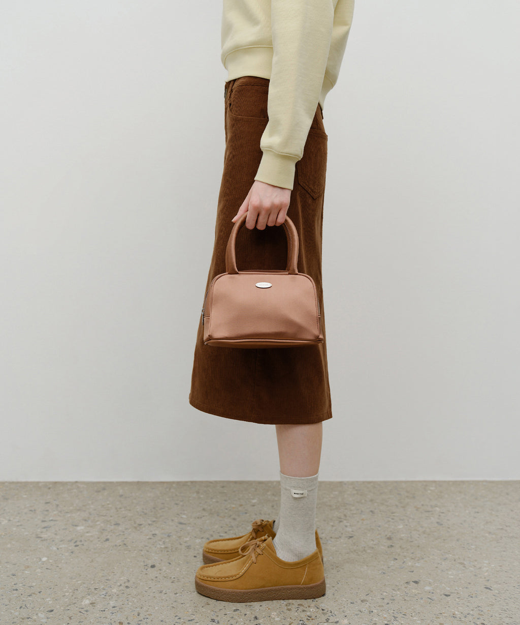 Marithe & Francois Girbaud - Regular Logo Satin Mini Tote Bag (Brown) product image 5 | TRAB K-Fashion Australia