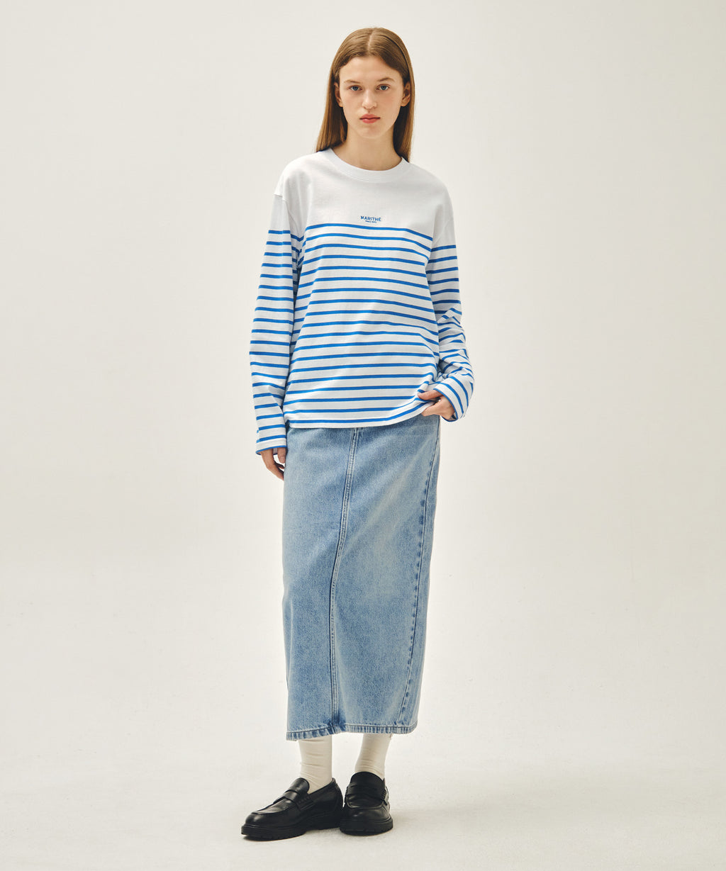 Marithe & Francois Girbaud - Block Stripe Long Sleeve Tee (Blue) product image 5 | TRAB K-Fashion Australia
