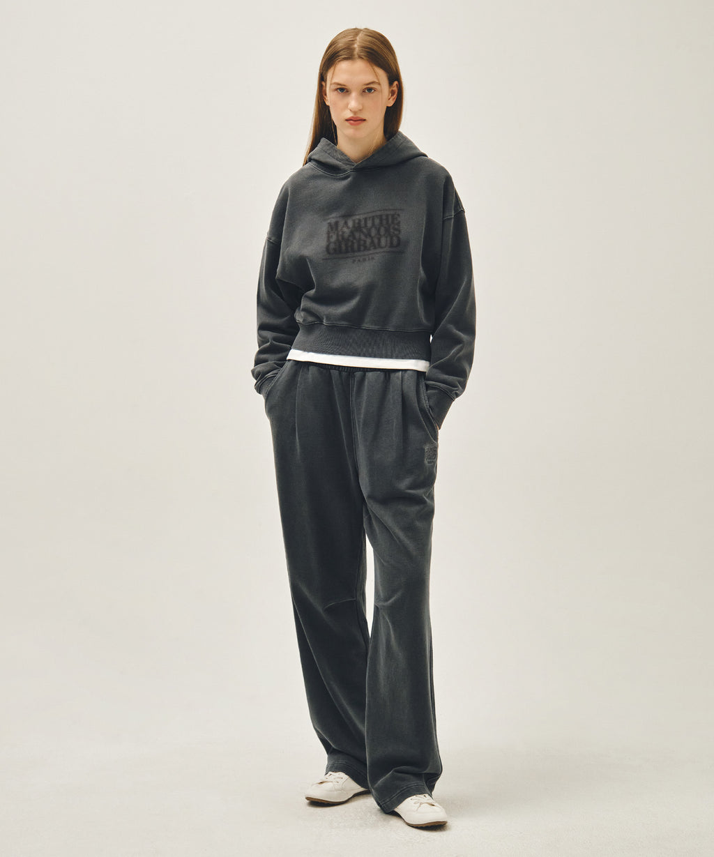 Marithe & Francois Girbaud - Shadow Classic Logo Dyeing Crop Hoodie (Charcoal) product image 5 | TRAB K-Fashion Australia