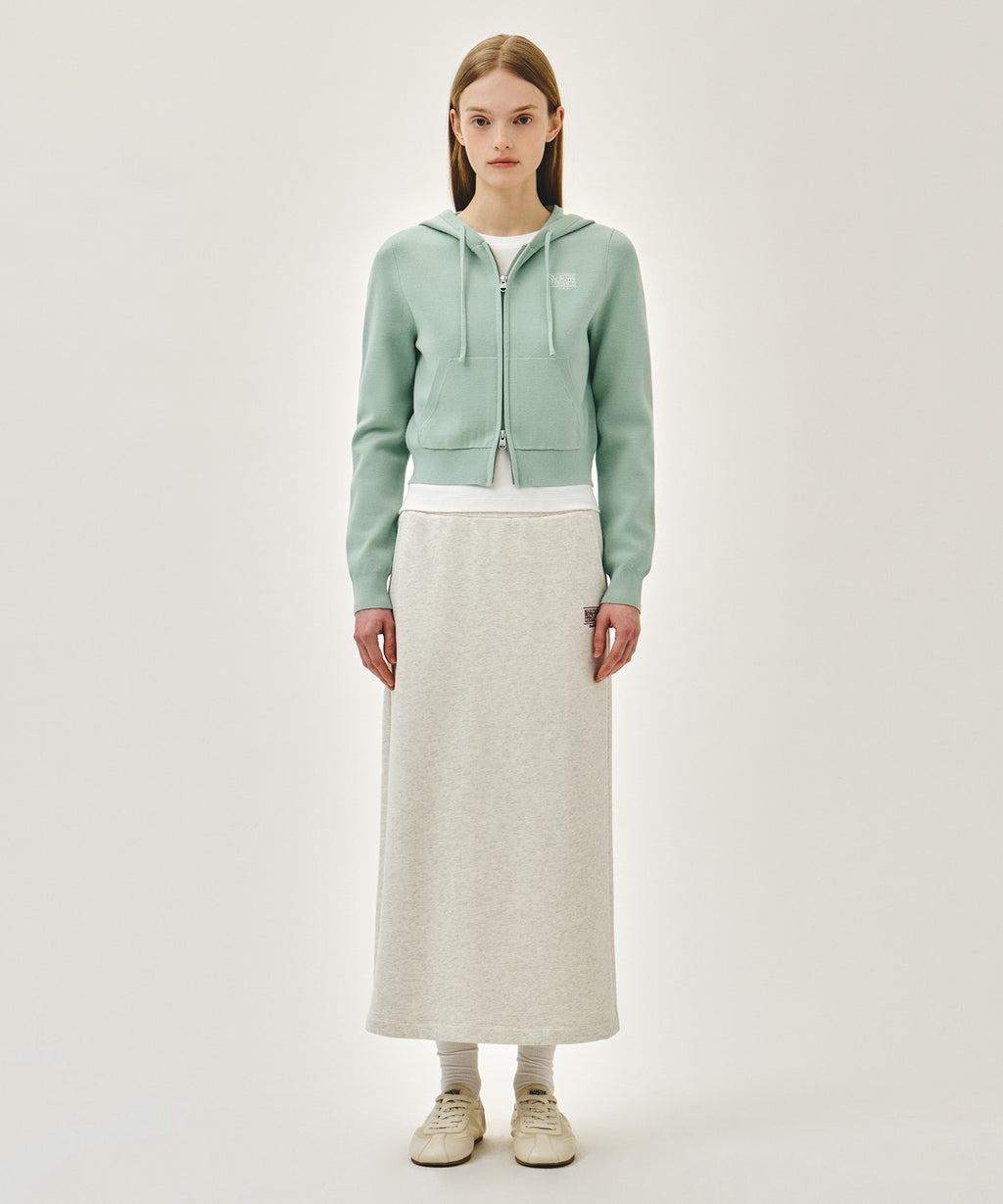 Marithe & Francois Girbaud - Small Classic Logo Crop Knit Hoodie Zipup (Mint) product image 5 | TRAB K-Fashion Australia