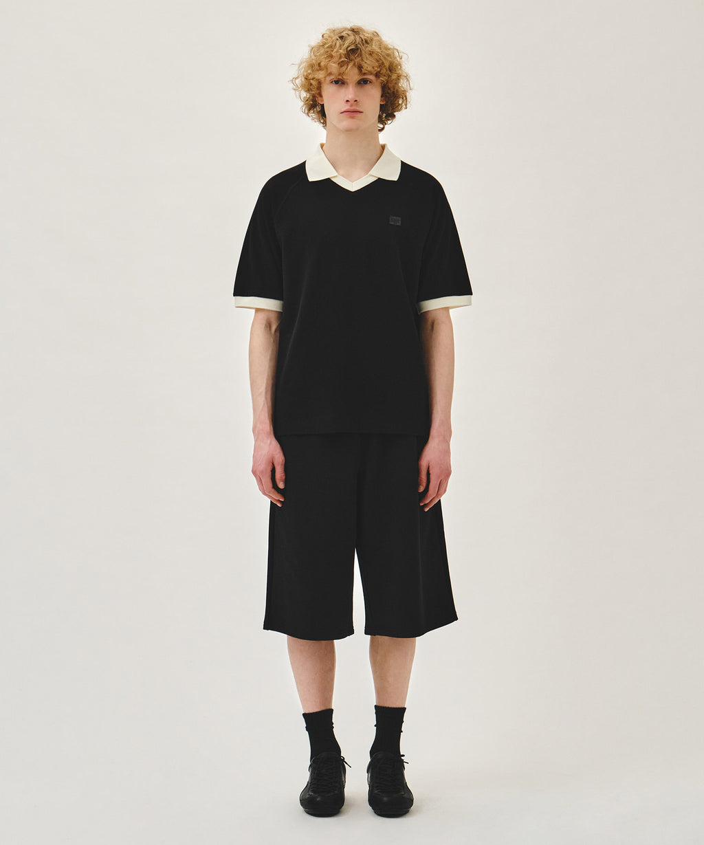 Marithe & Francois Girbaud - Small Classic Logo Pk Collar Point Tee (Black) product image 5 | TRAB K-Fashion Australia
