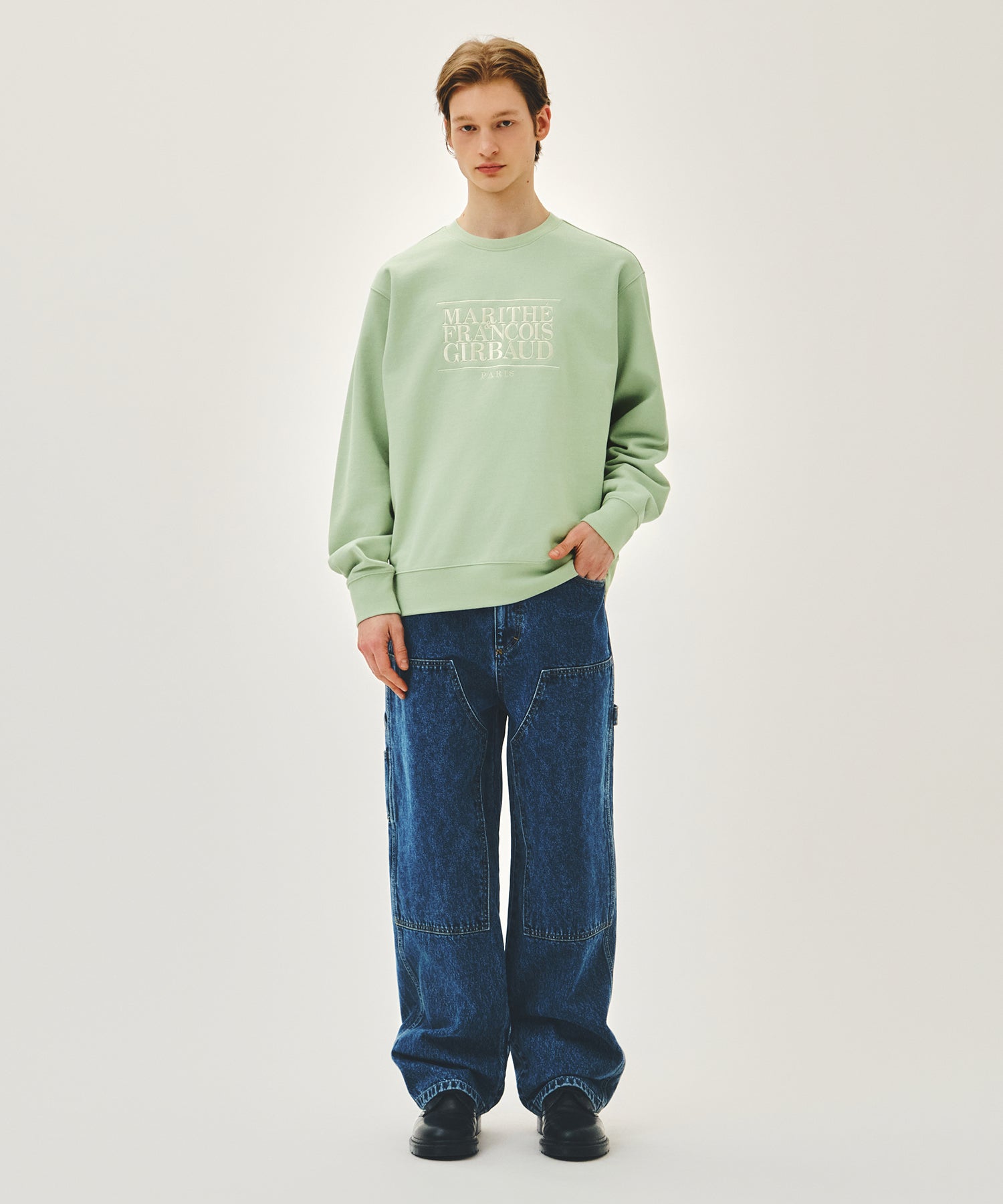 Marithe & Francois Girbaud - Classic Logo Embroidery Sweatshirt (Light Green) product image 5 | TRAB K-Fashion Australia