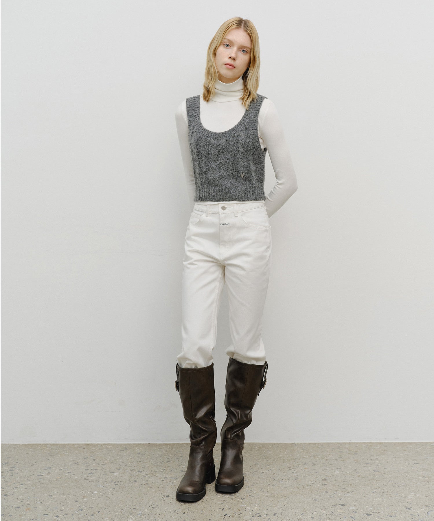 Marithe & Francois Girbaud - Logo Knit Bustier (Charcoal) product image 5 | TRAB K-Fashion Australia