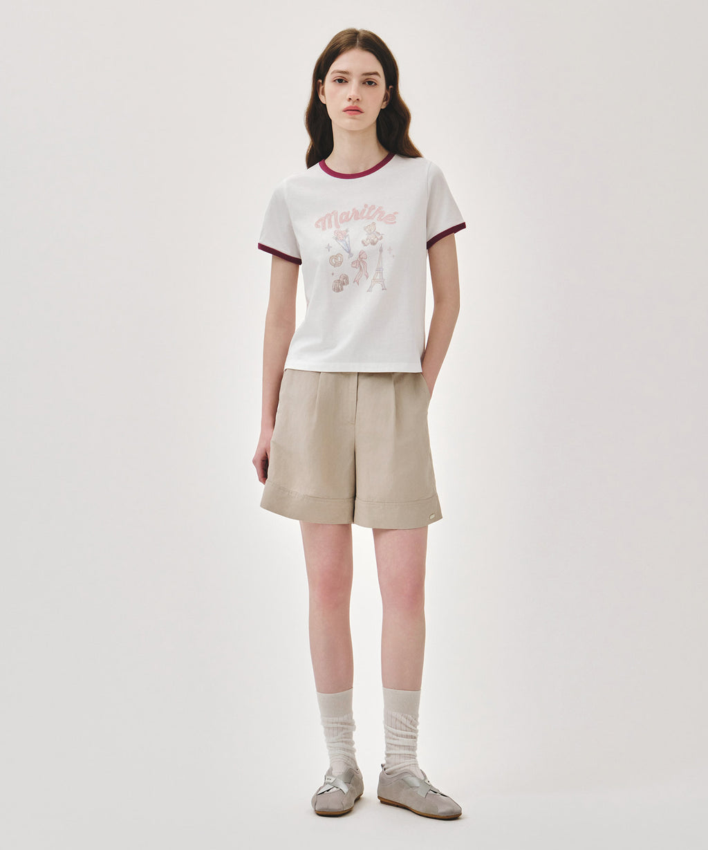 Marithe & Francois Girbaud - Paris Graphic Ringer Tee (White) product image 5 | TRAB K-Fashion Australia